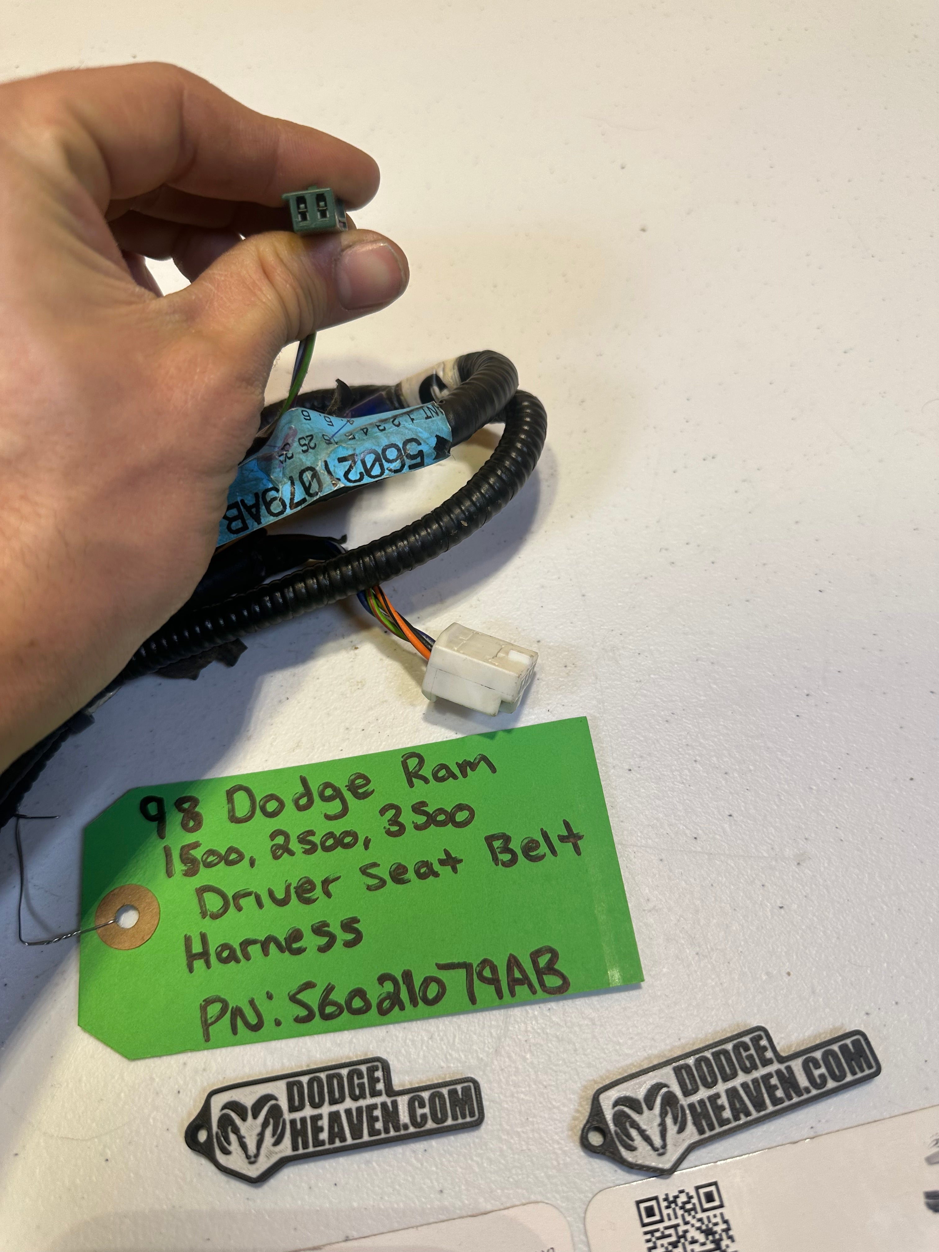 1998 Dodge Ram 1500 2500 3500 Driver-Side Seat Belt Harness (OEM)