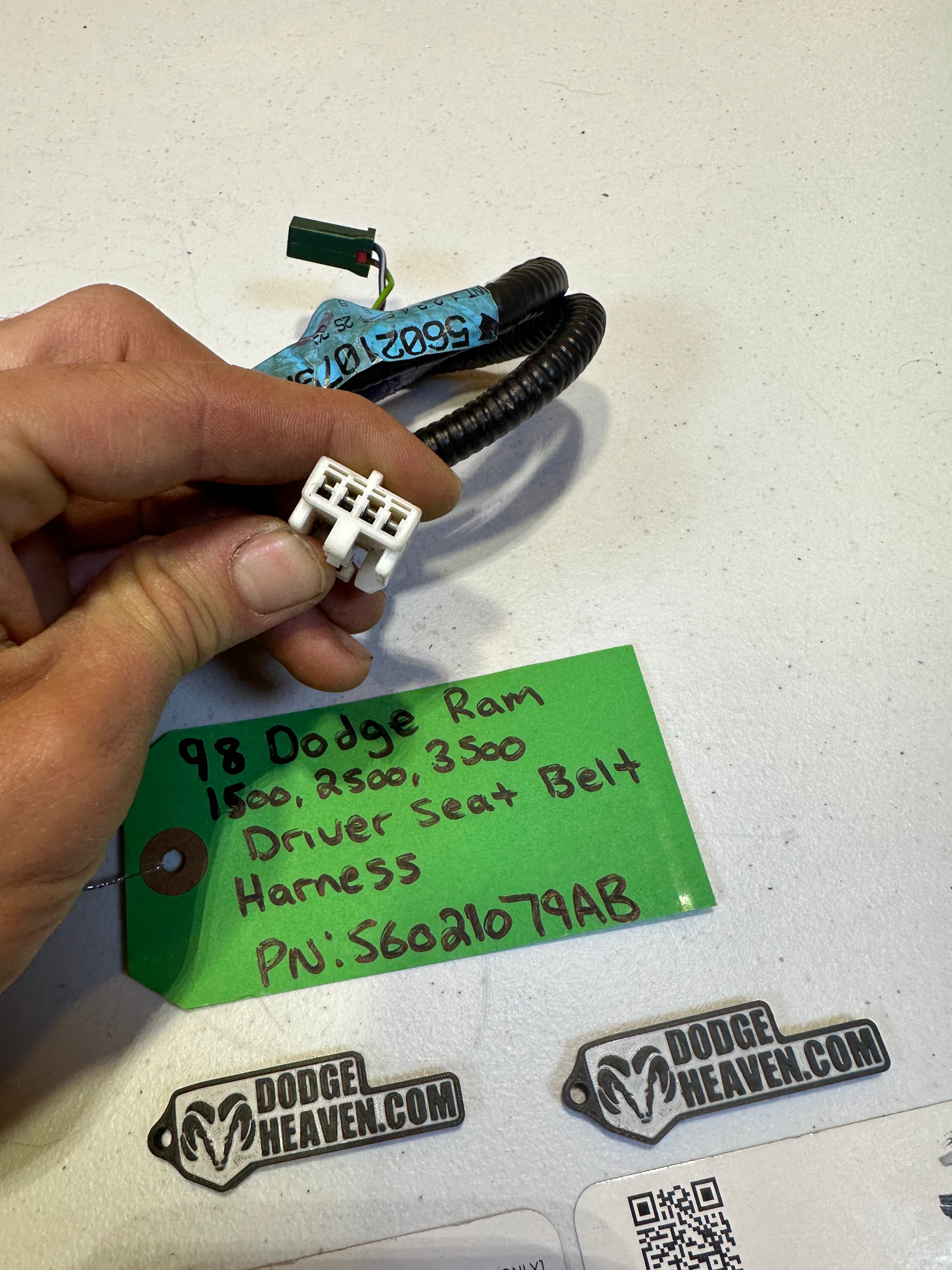 1998 Dodge Ram 1500 2500 3500 Driver-Side Seat Belt Harness (OEM)