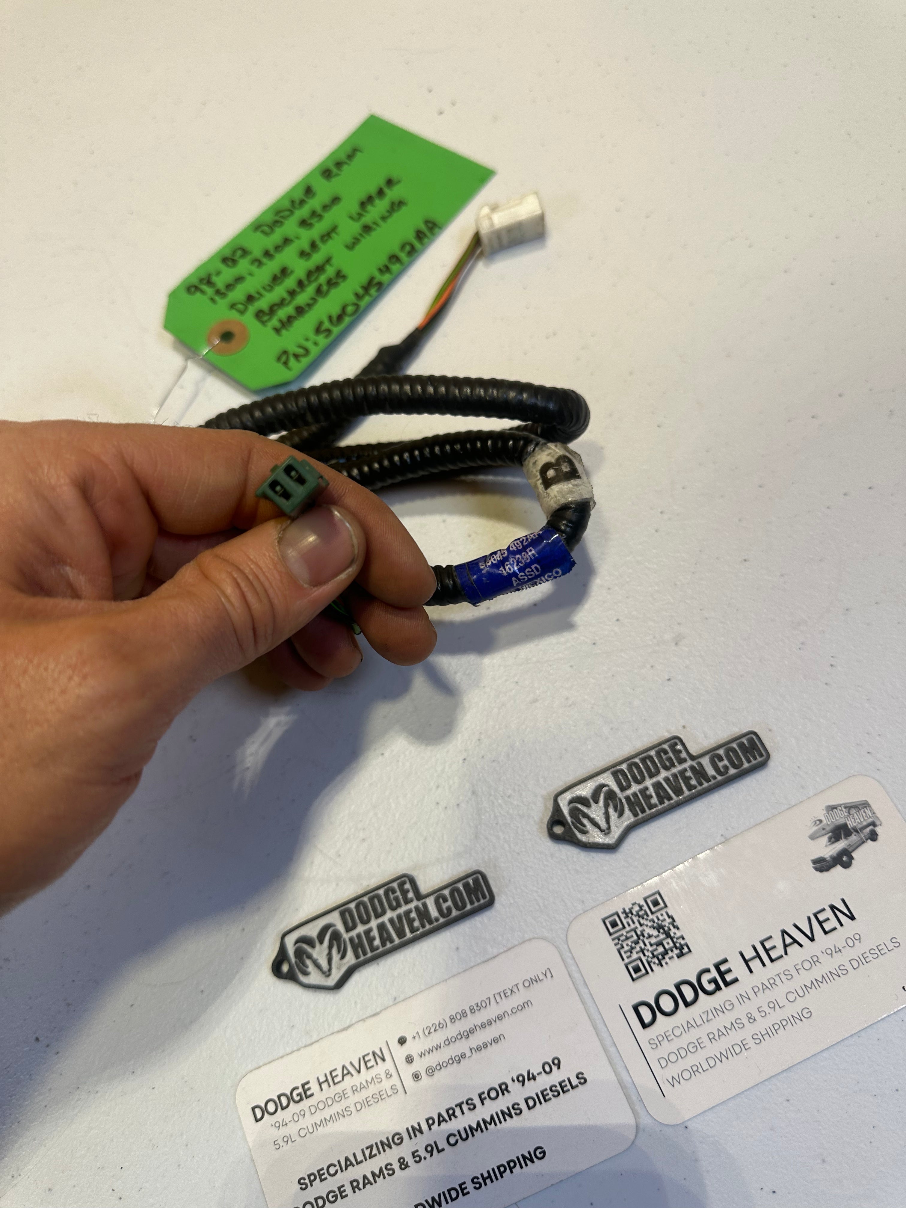 1998-2002 Dodge Ram Driver-Side Seat Belt Wiring Harness (OEM)