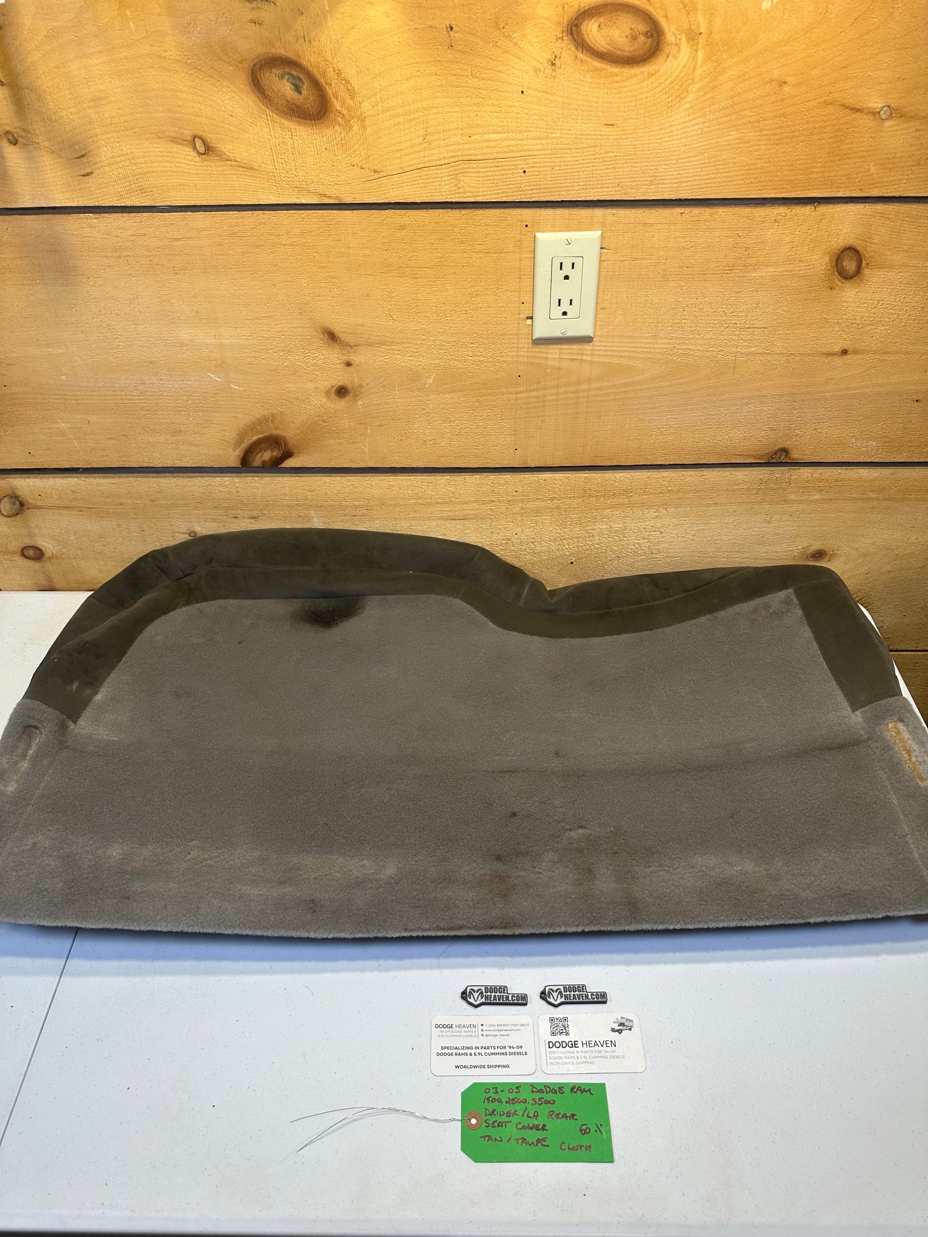 2002-2005 Dodge Ram Quad Cab Rear 60/40 Bench Seat Back Tan / Taupe (OEM)