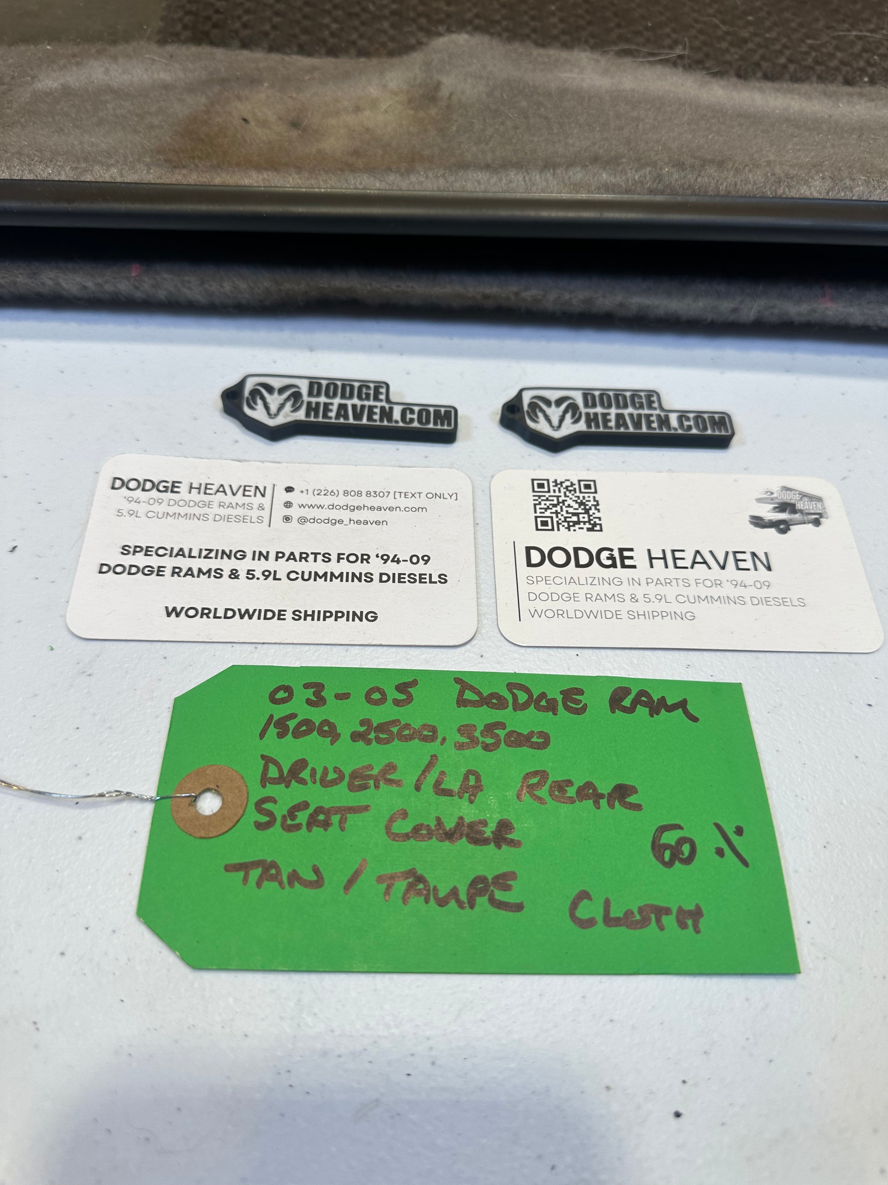 2002-2005 Dodge Ram Quad Cab Rear 60/40 Bench Seat Back Tan / Taupe (OEM)