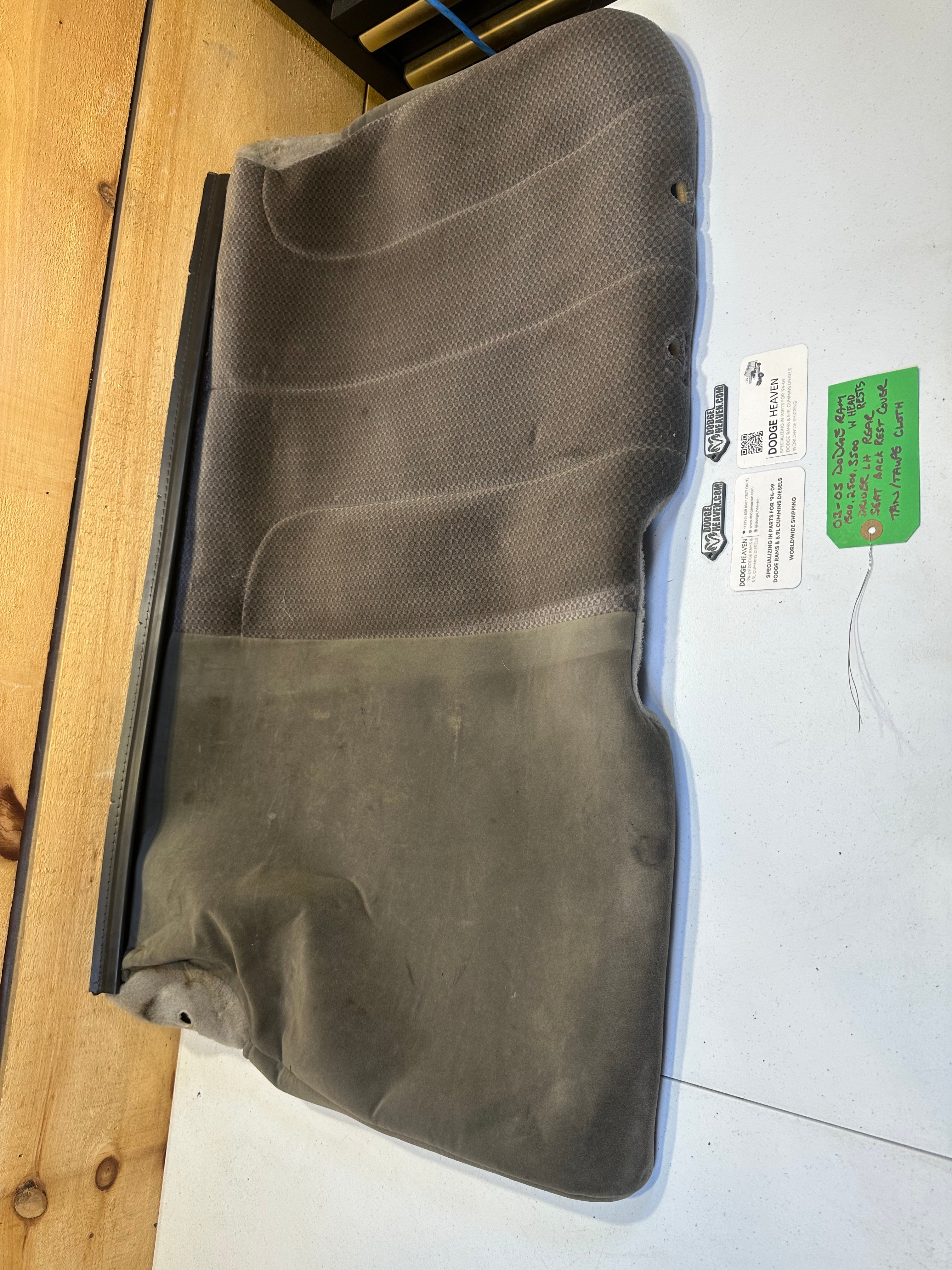 2002-2005 Dodge Ram Quad Cab Rear 60/40 Bench Seat Back Tan / Taupe (OEM)