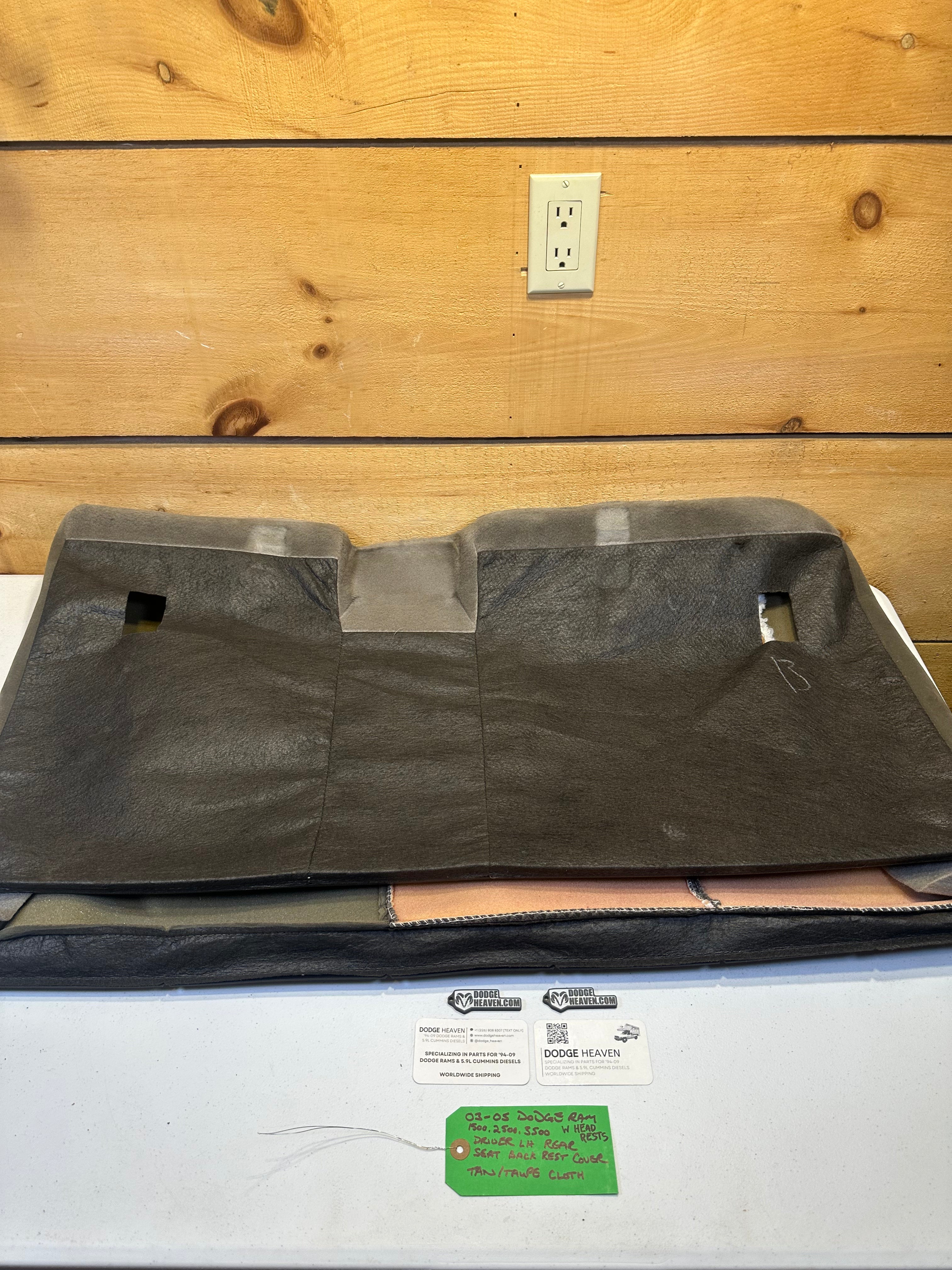 2002-2005 Dodge Ram Quad Cab Rear 60/40 Bench Seat Back Tan / Taupe (OEM)