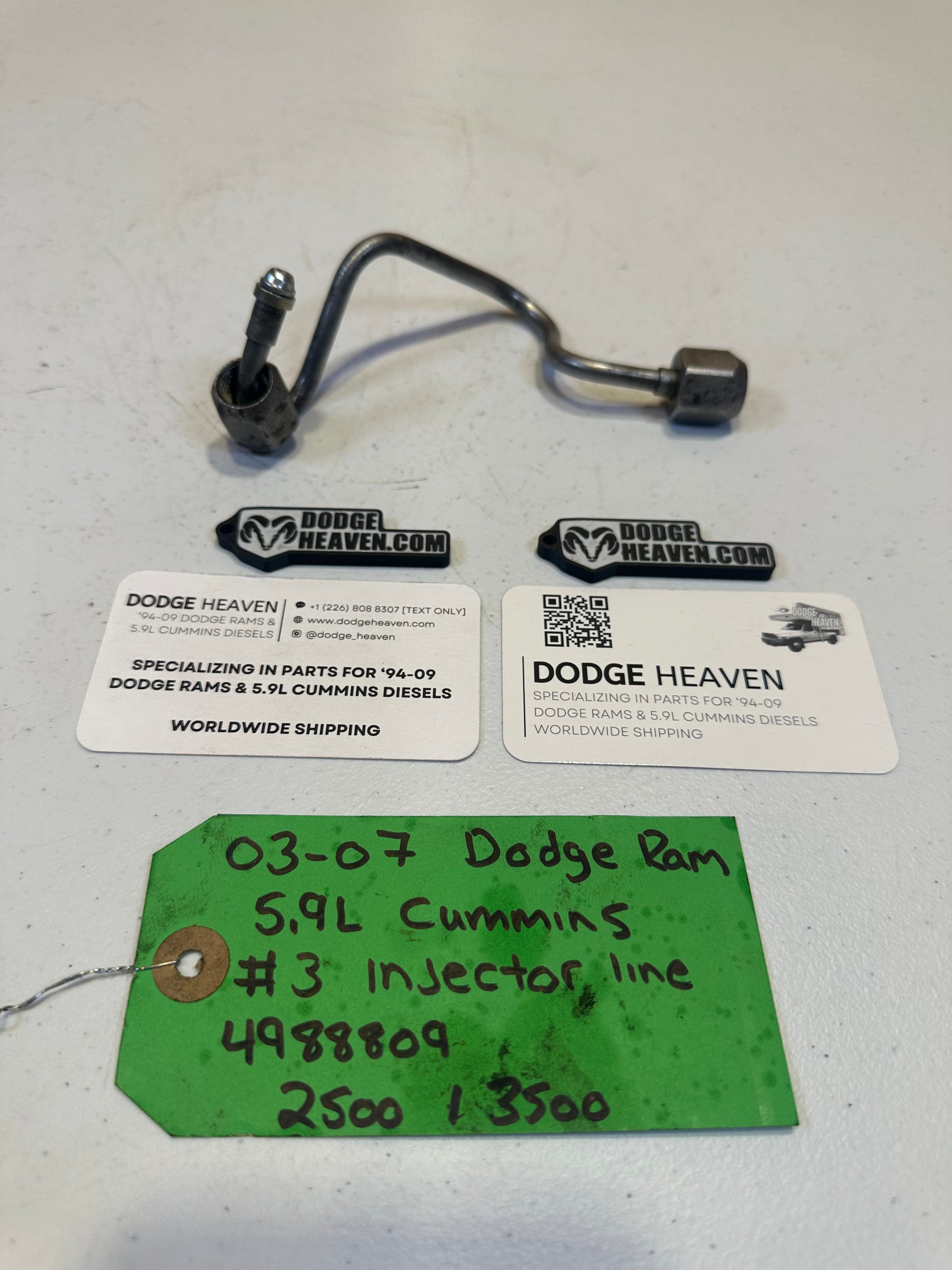 2003-2007 Dodge Ram 2500 3500 5.9L Cummins CR Injector Line #3 (OEM)