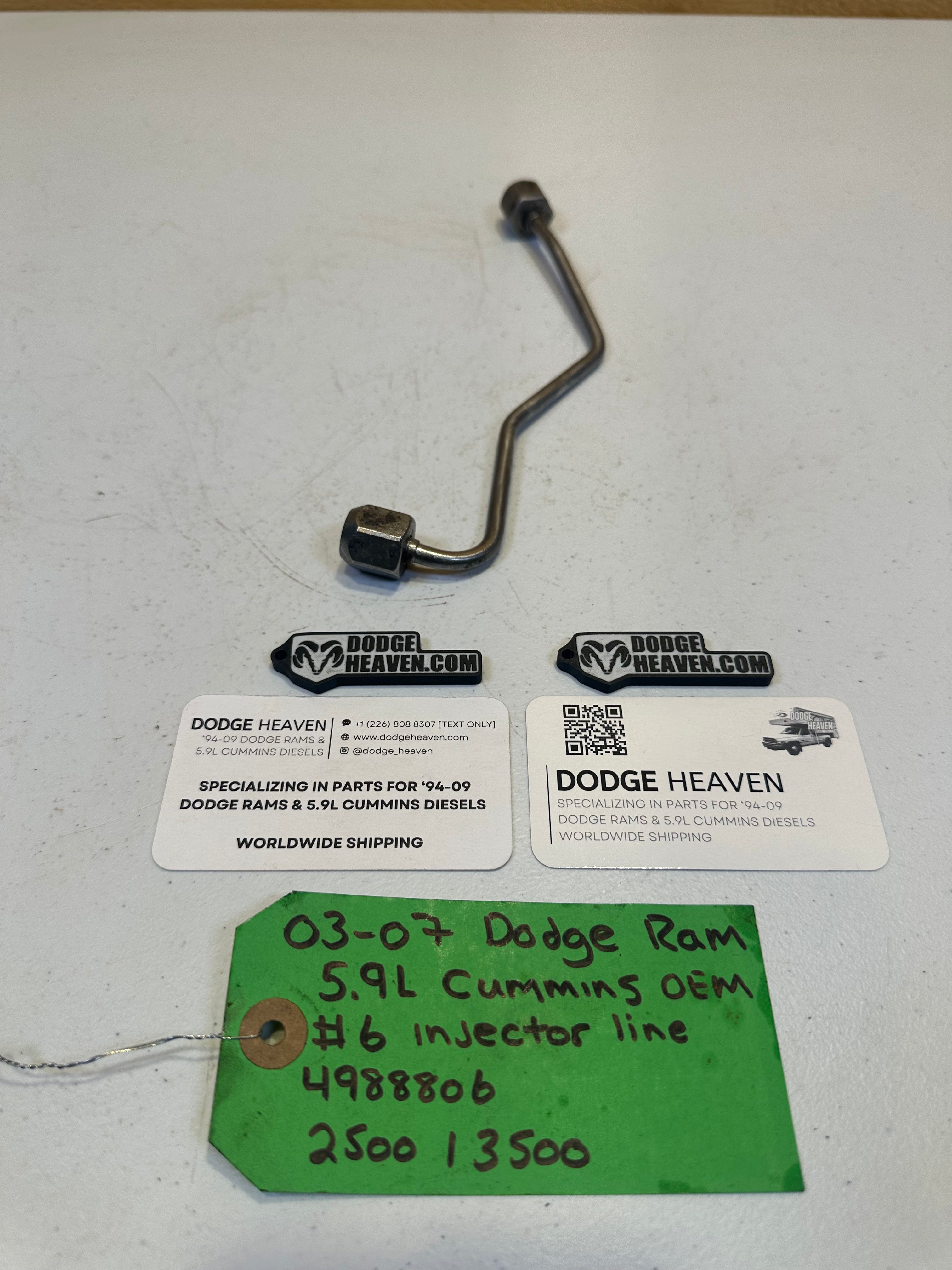 2003-2007 Dodge Ram 2500 3500 5.9L Cummins CR Injector Line #6 (OEM)