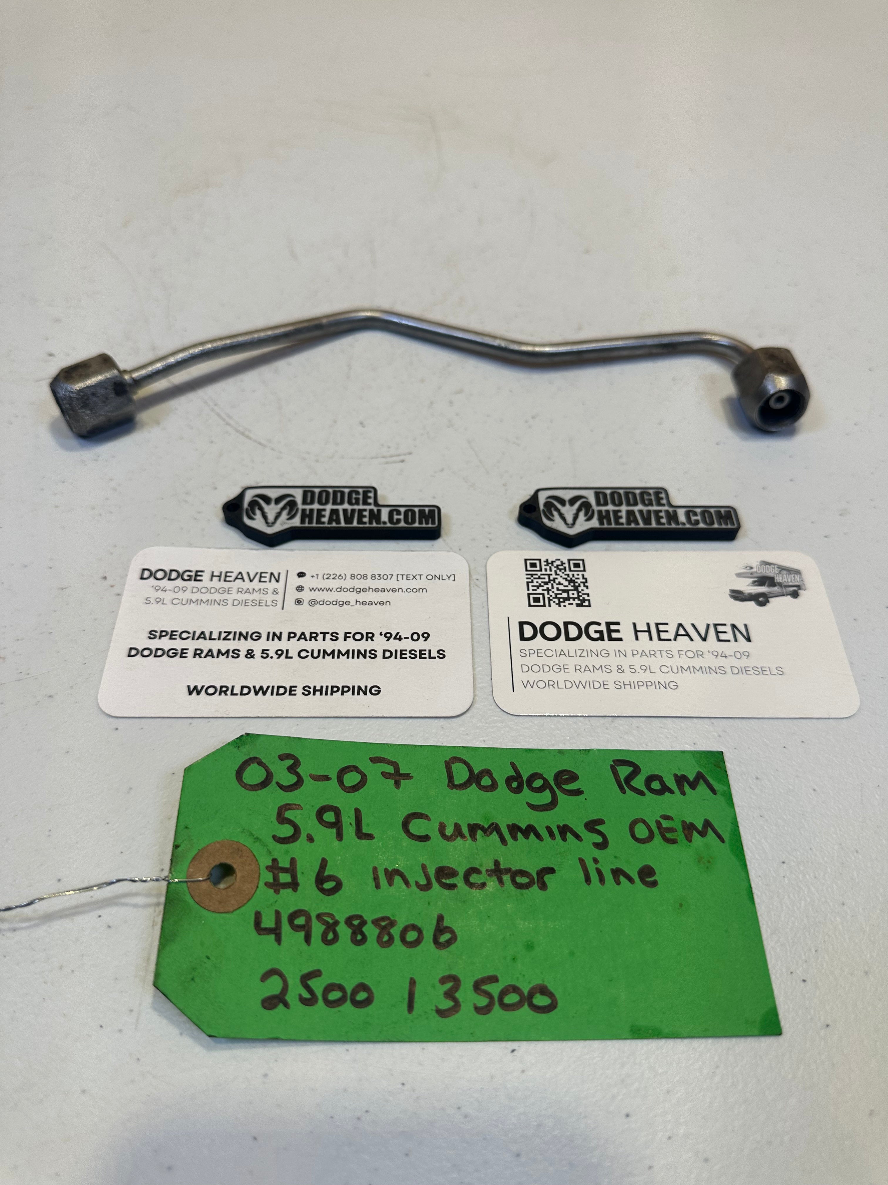 2003-2007 Dodge Ram 2500 3500 5.9L Cummins CR Injector Line #6 (OEM)