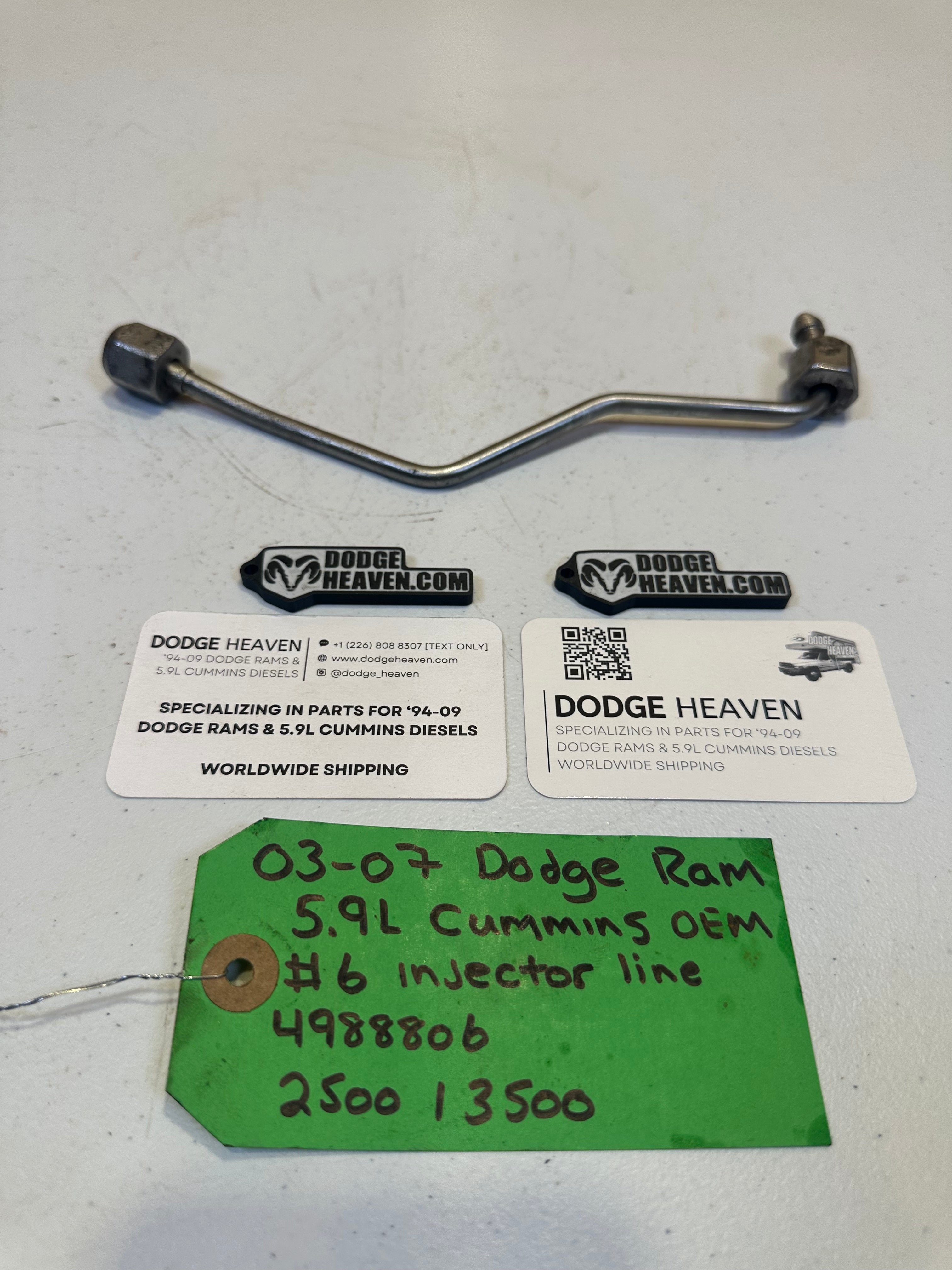 2003-2007 Dodge Ram 2500 3500 5.9L Cummins CR Injector Line #6 (OEM)