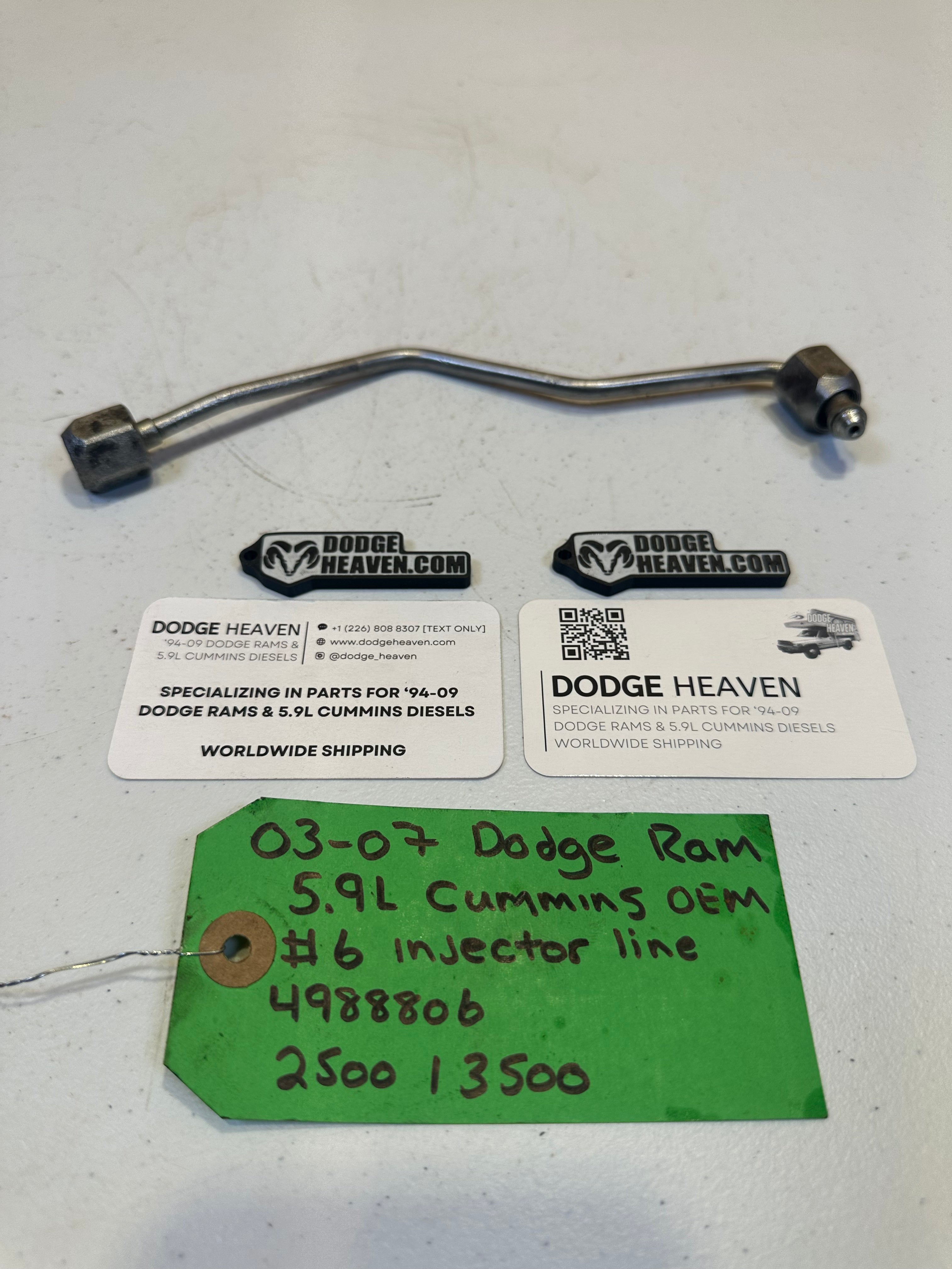 2003-2007 Dodge Ram 2500 3500 5.9L Cummins CR Injector Line #6 (OEM)