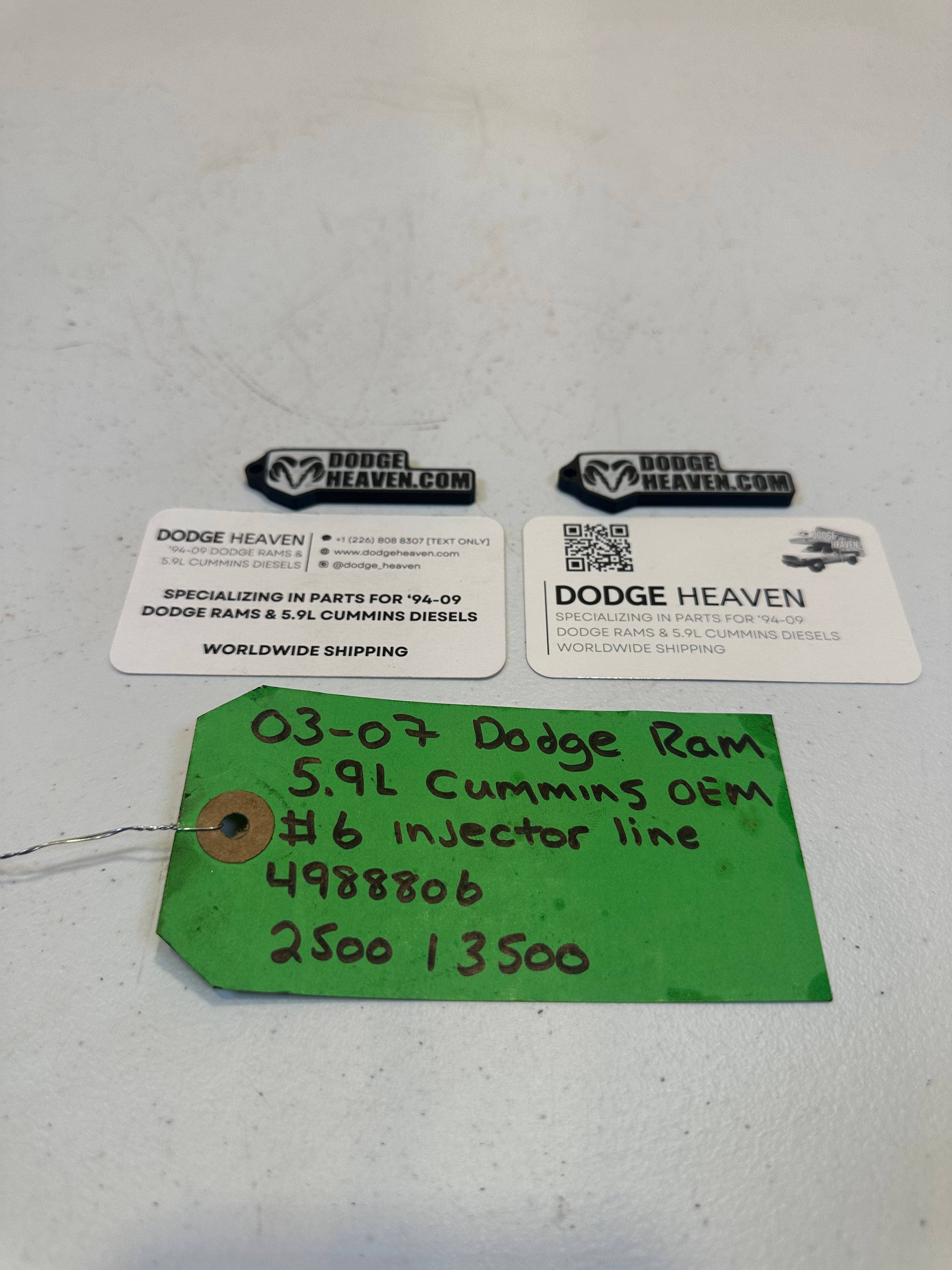 2003-2007 Dodge Ram 2500 3500 5.9L Cummins CR Injector Line #6 (OEM)