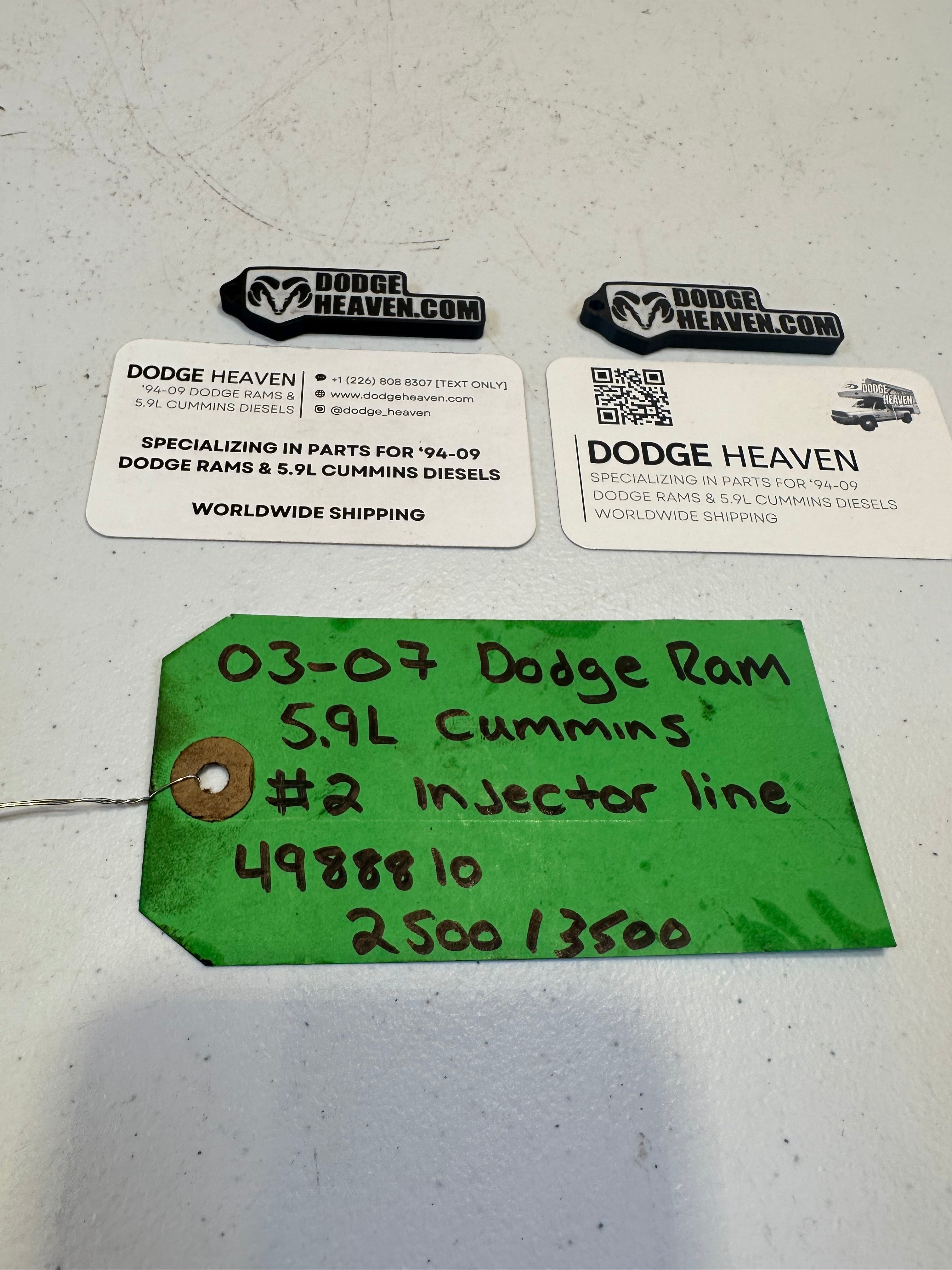 2003-2007 Dodge Ram 2500 3500 5.9L Cummins CR Injector Line  #2 (OEM)