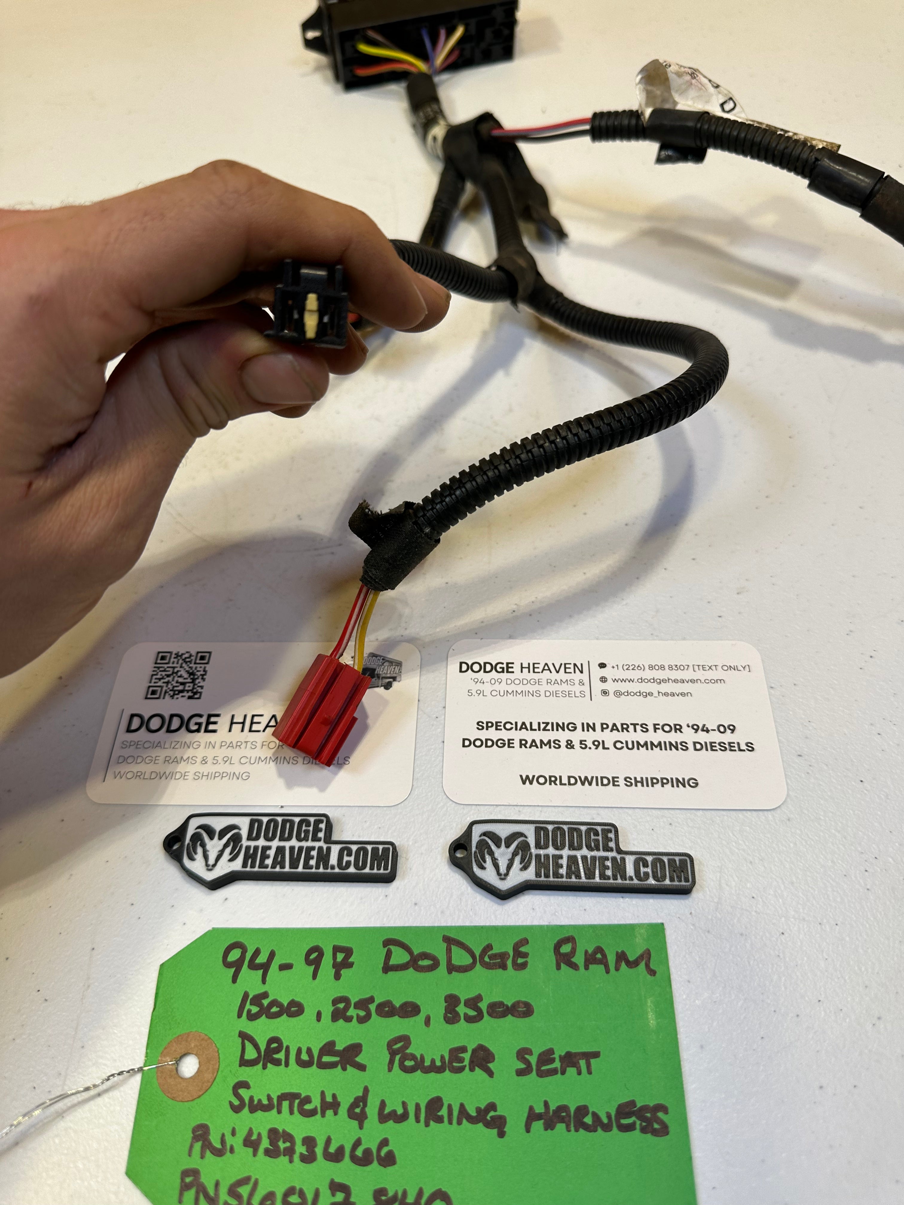 1994-1997 Dodge Ram Driver-Side Power Seat Wiring Harness & Switch (OEM)