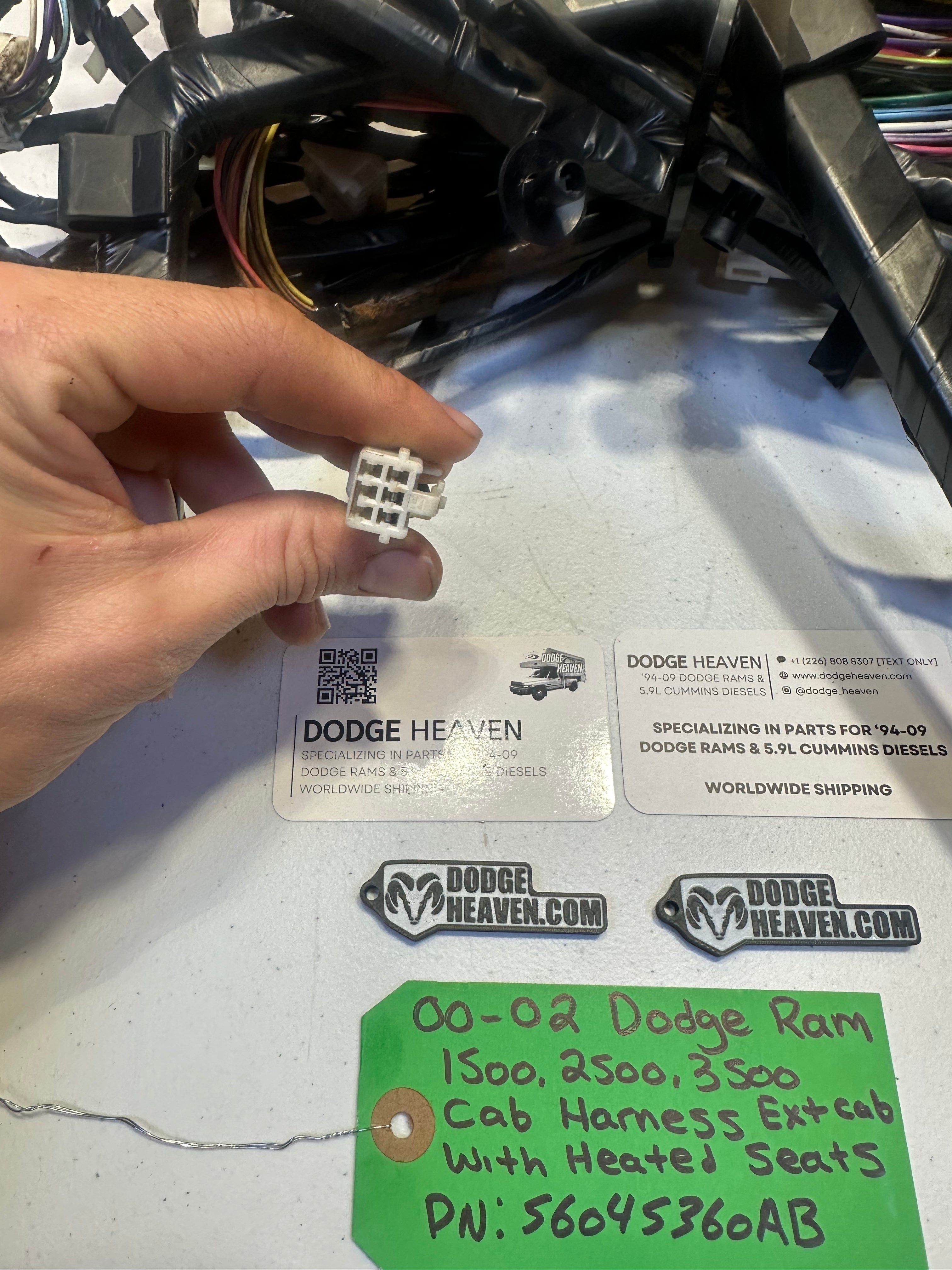 2000-2002 Dodge Ram Interior Cab Harness Ext Cab Heated Seats (OEM)