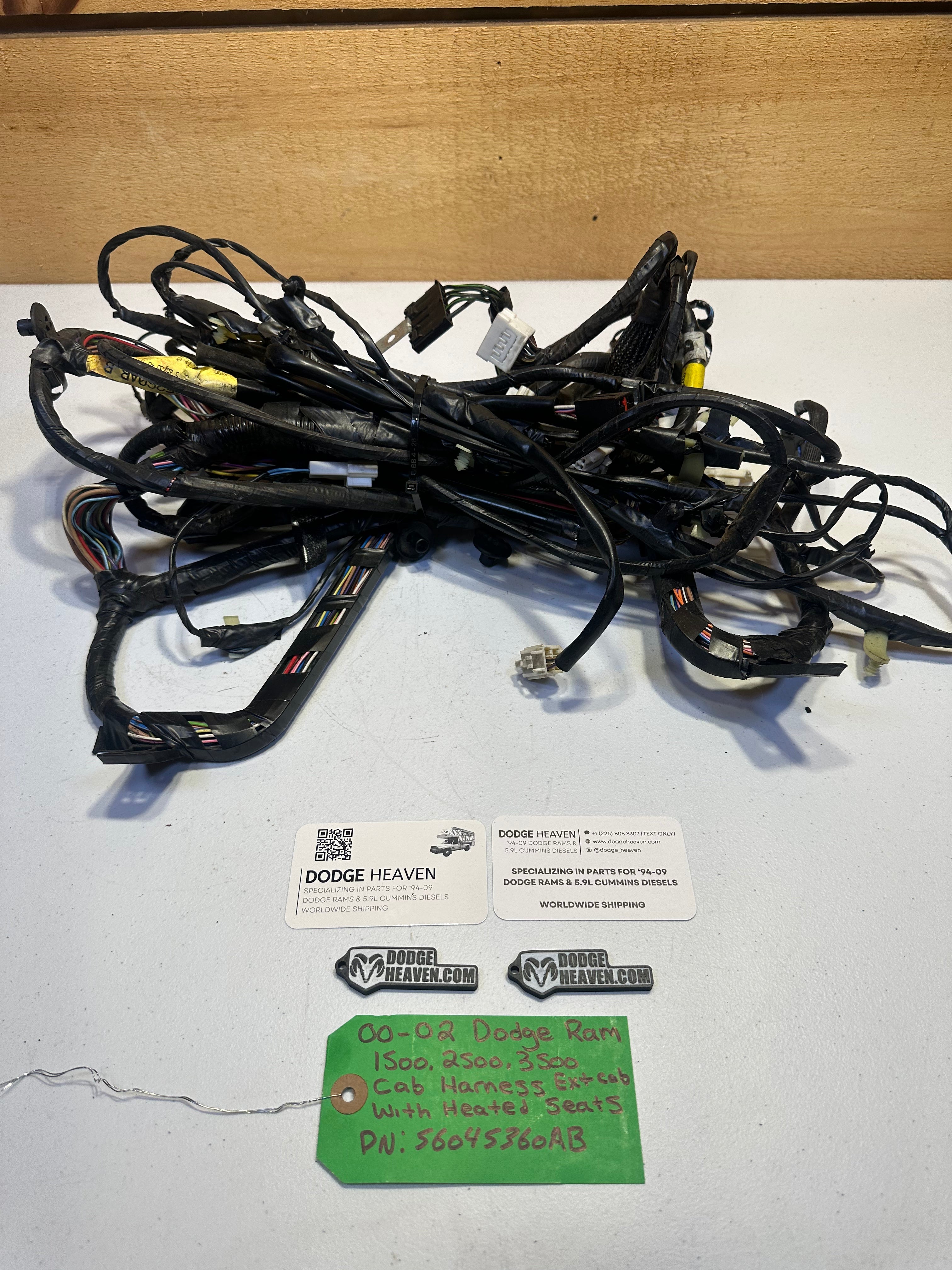 2000-2002 Dodge Ram Interior Cab Harness Ext Cab Heated Seats (OEM)