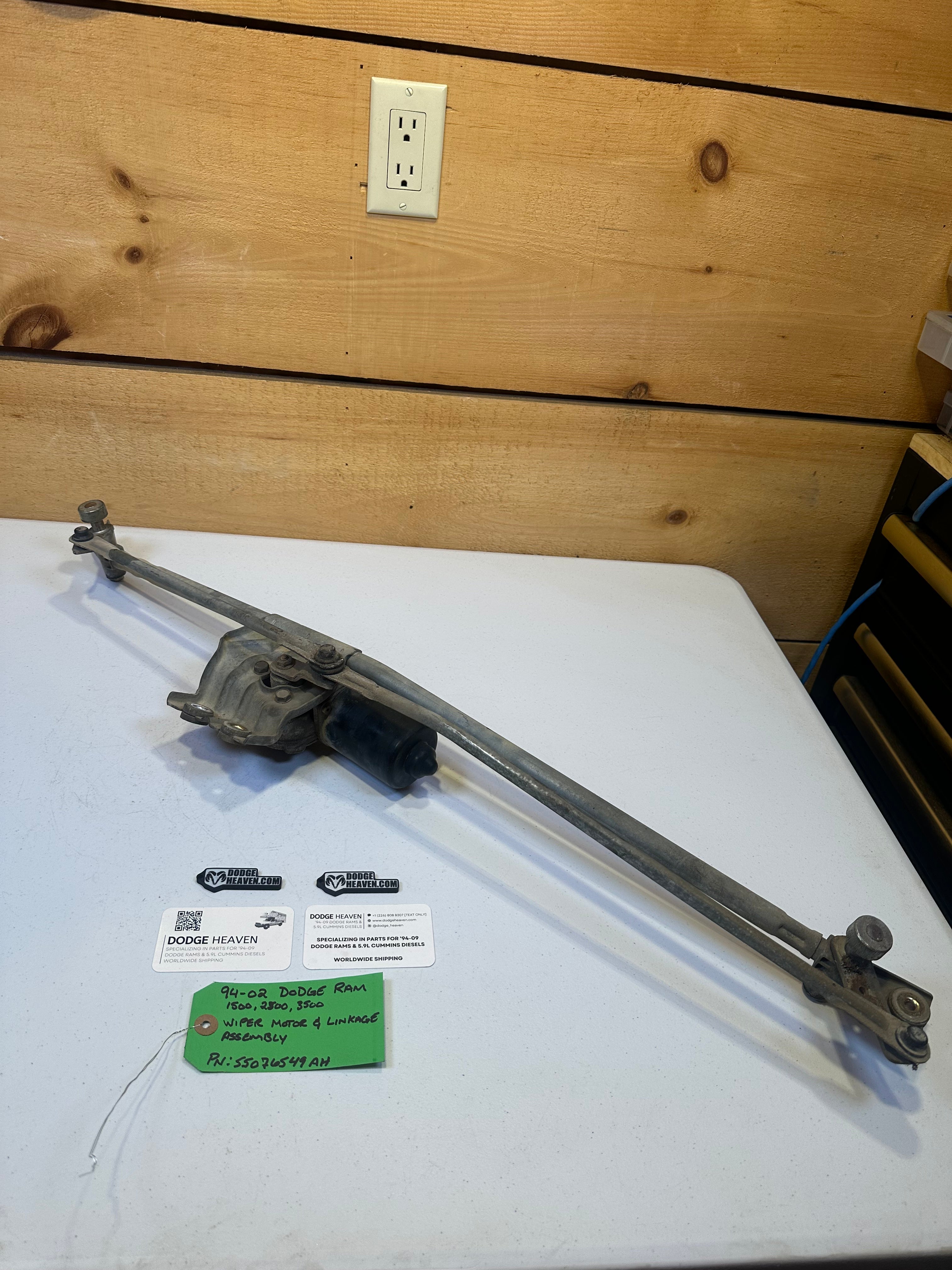 1994-2002 Dodge Ram 1500 2500 3500 Windshield Wiper Motor & Linkage (OEM)
