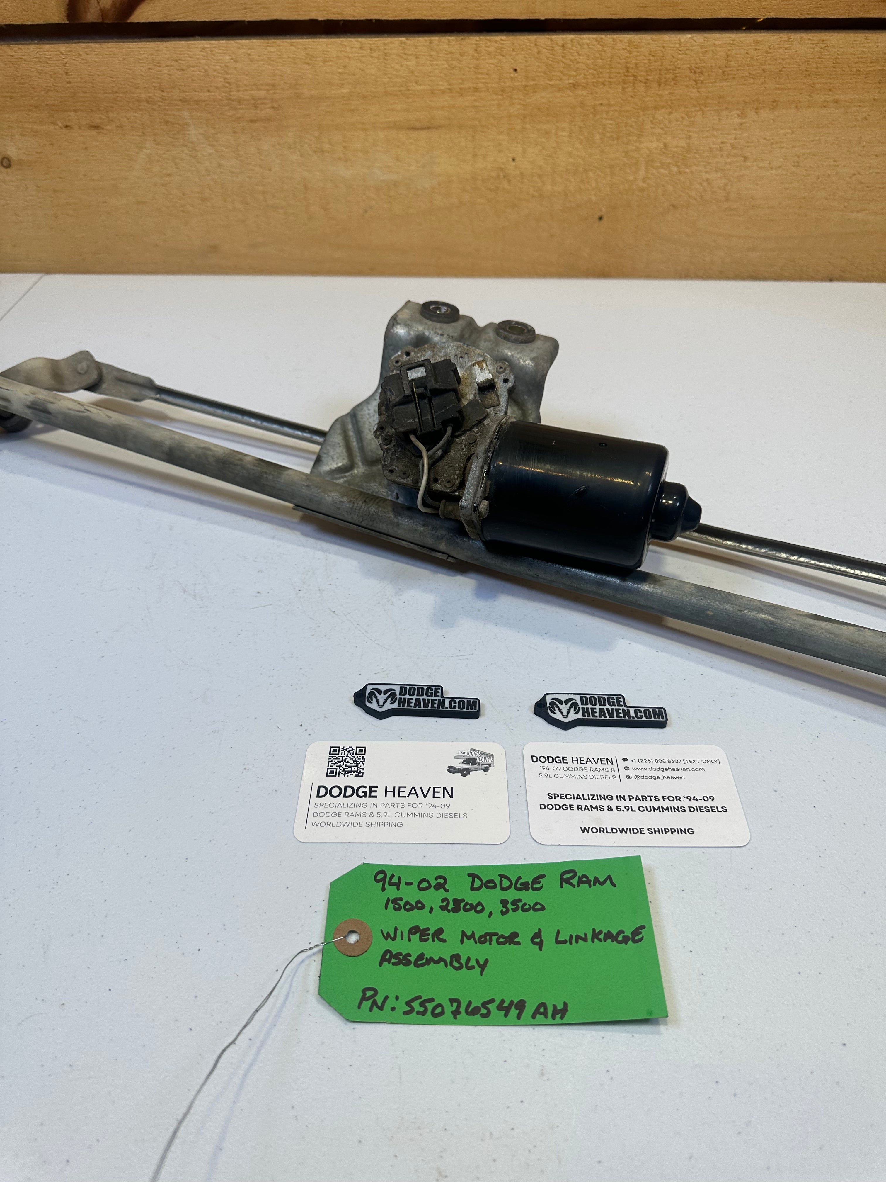 1994-2002 Dodge Ram 1500 2500 3500 Windshield Wiper Motor & Linkage (OEM)