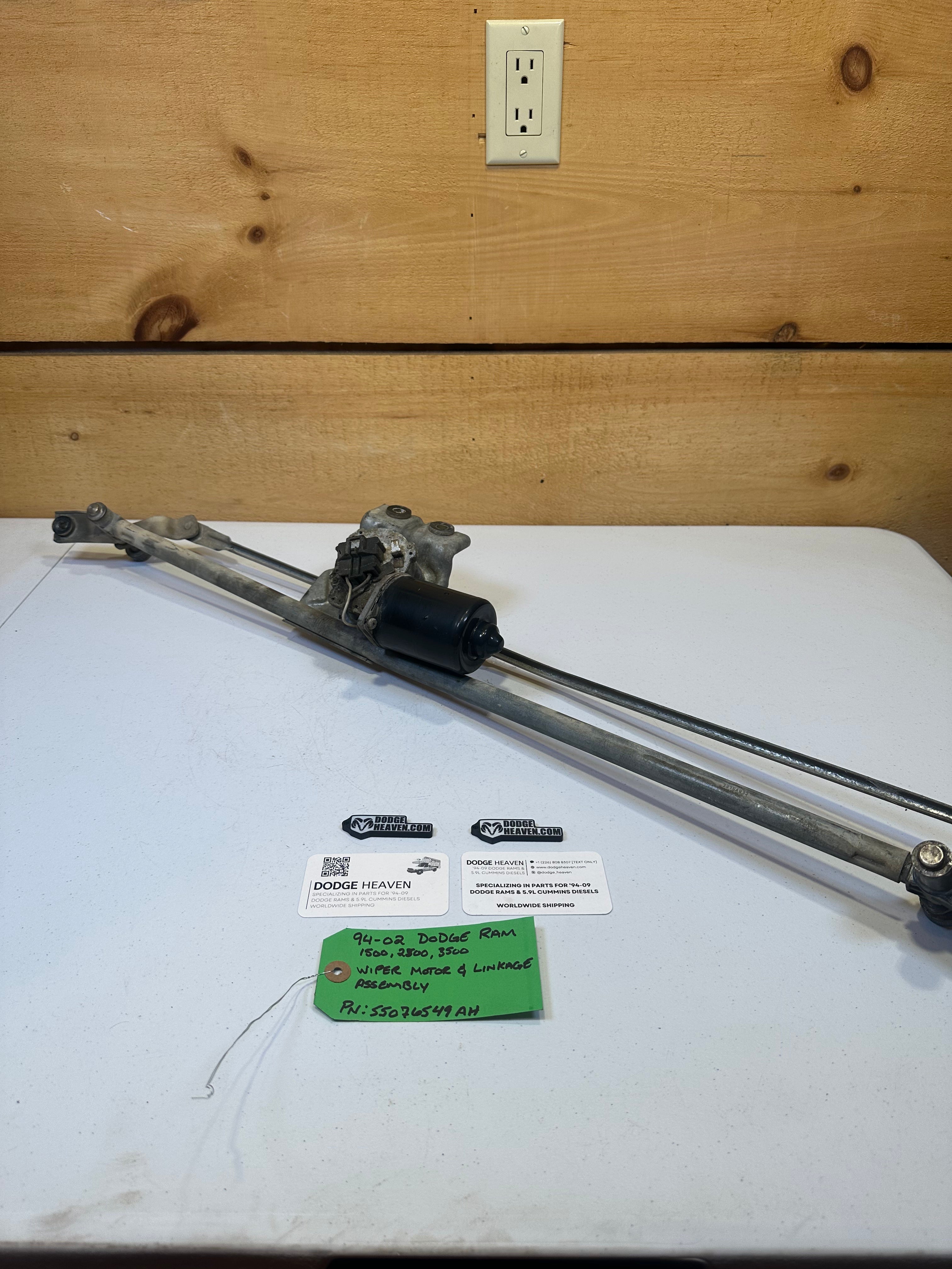 1994-2002 Dodge Ram 1500 2500 3500 Windshield Wiper Motor & Linkage (OEM)
