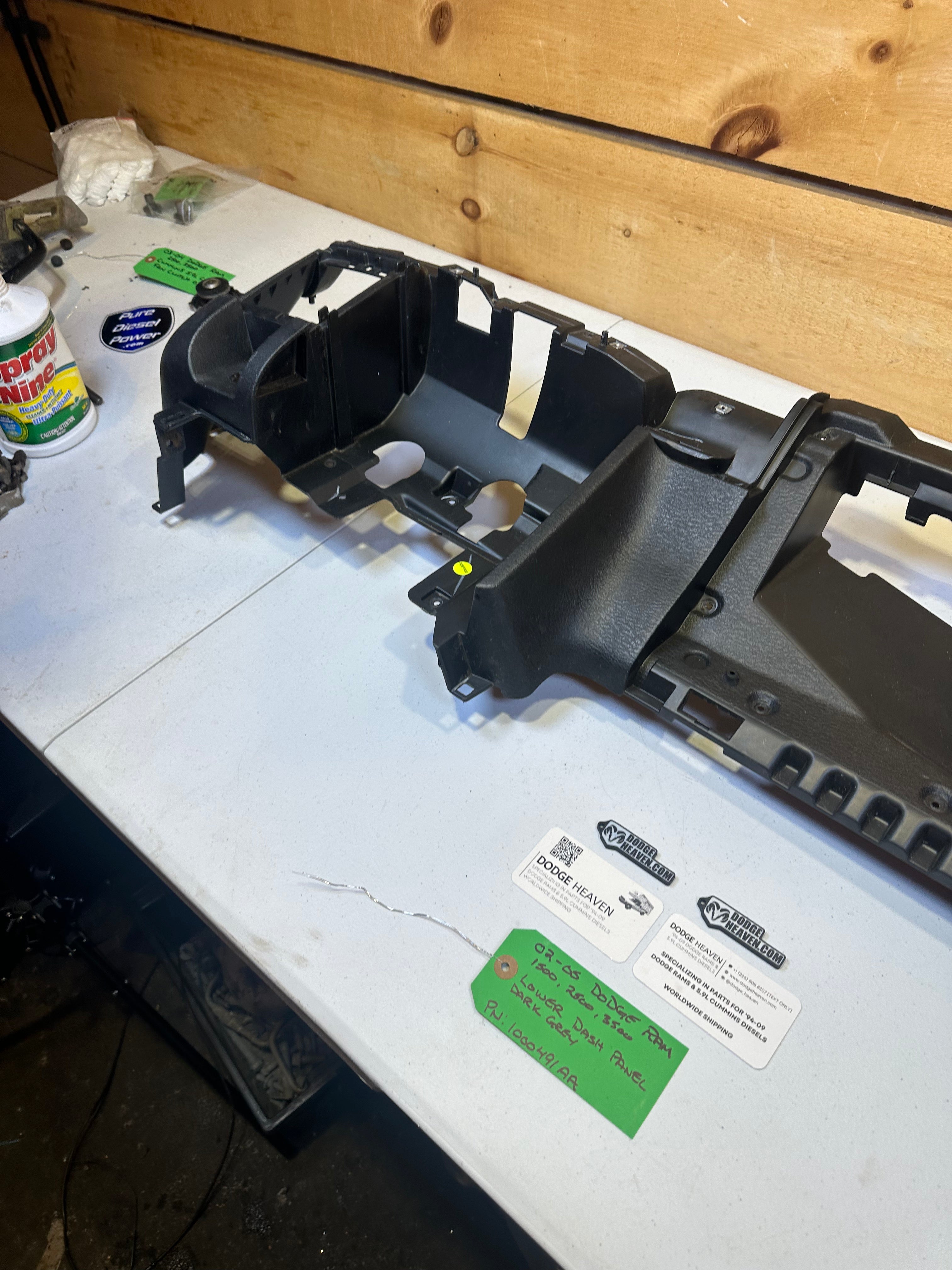 2002-2005 Dodge Ram 1500 2500 3500 Lower Dashboard Glove Box Housing Grey (OEM)