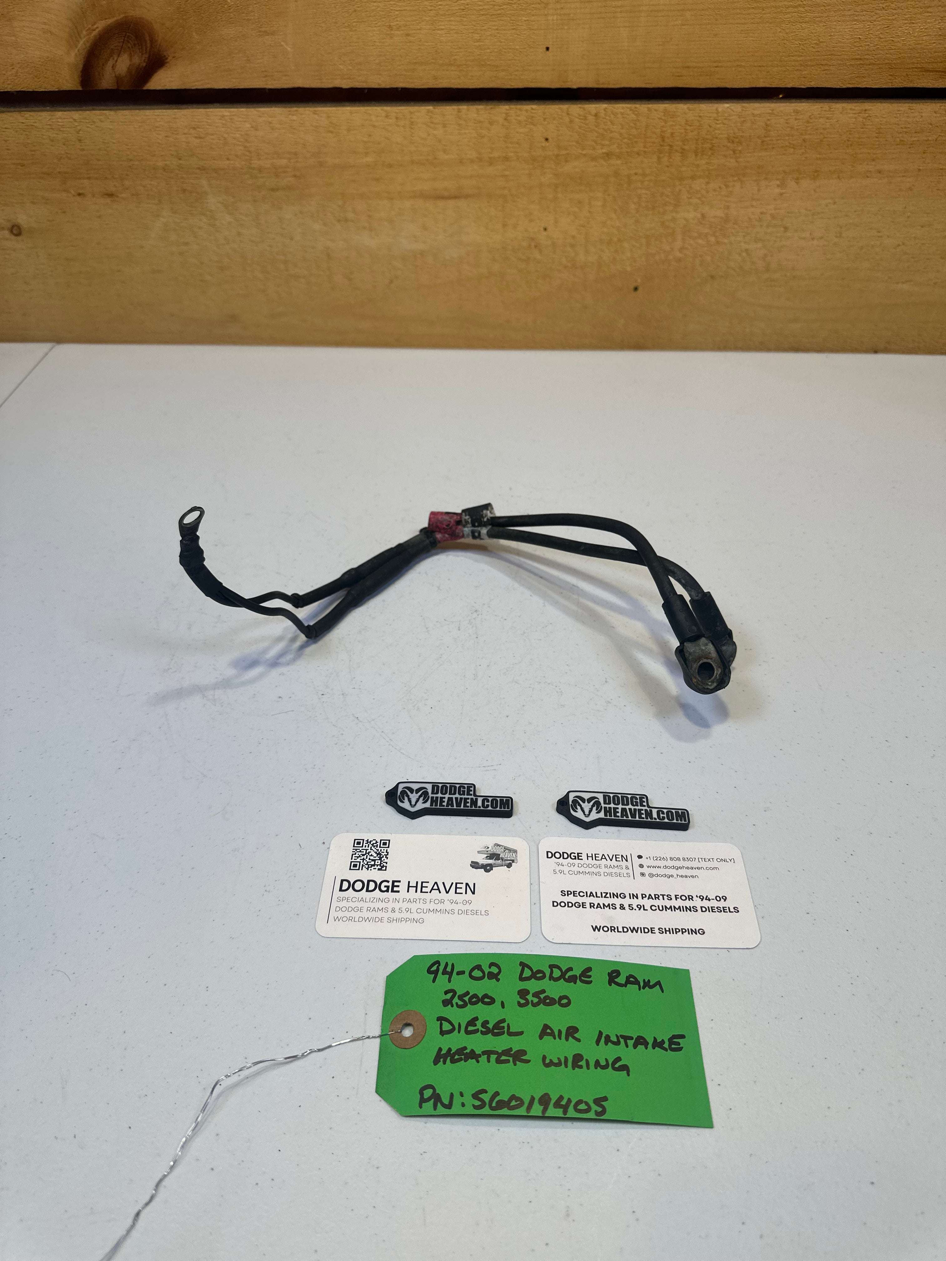 1994-2002 Dodge Ram 2500 3500 5.9L Cummins Grid Heater Wiring Harness (OEM)