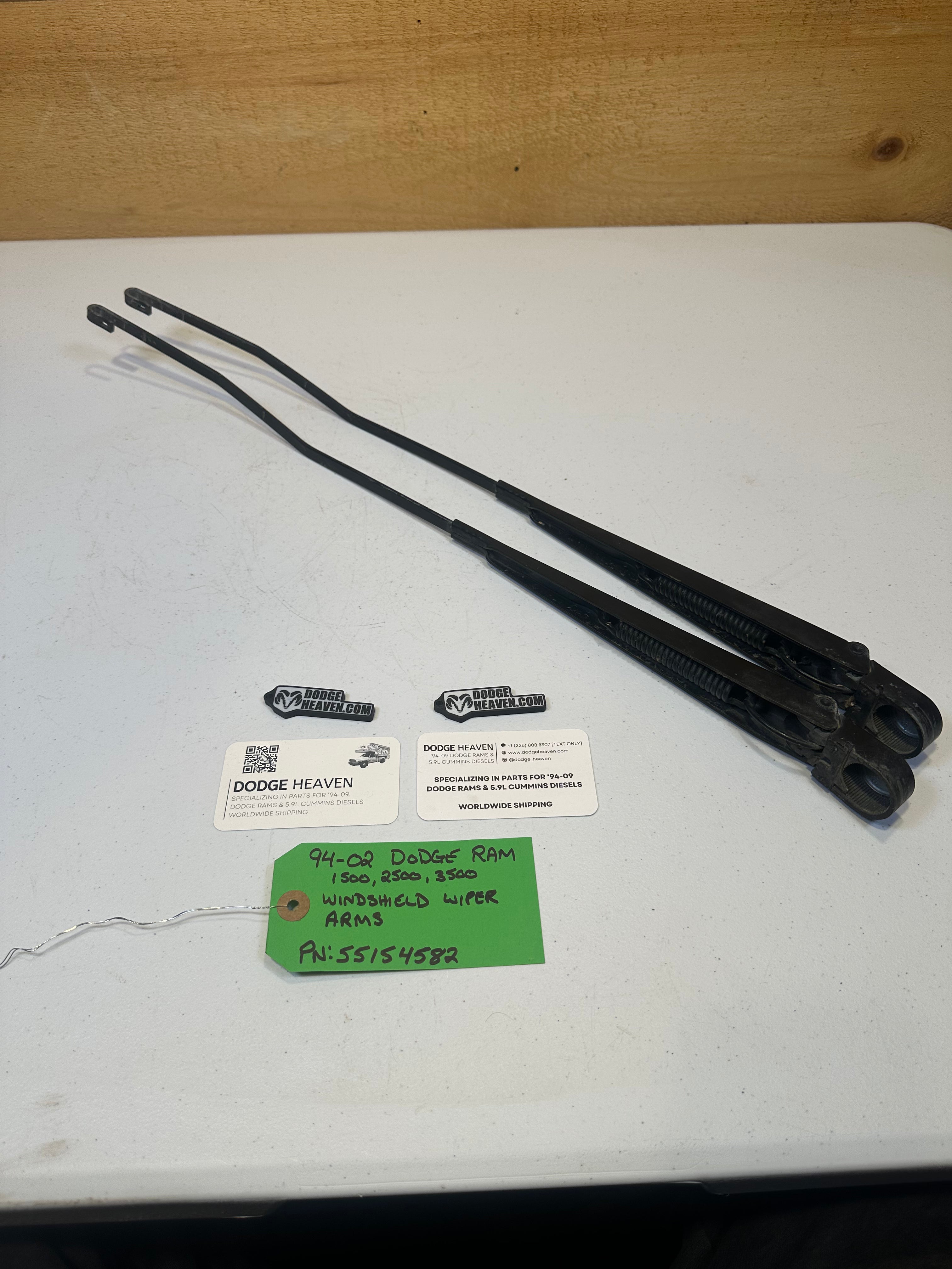 1994-2002 Dodge Ram 1500 2500 3500 Windshield Wiper Arms Set (OEM)
