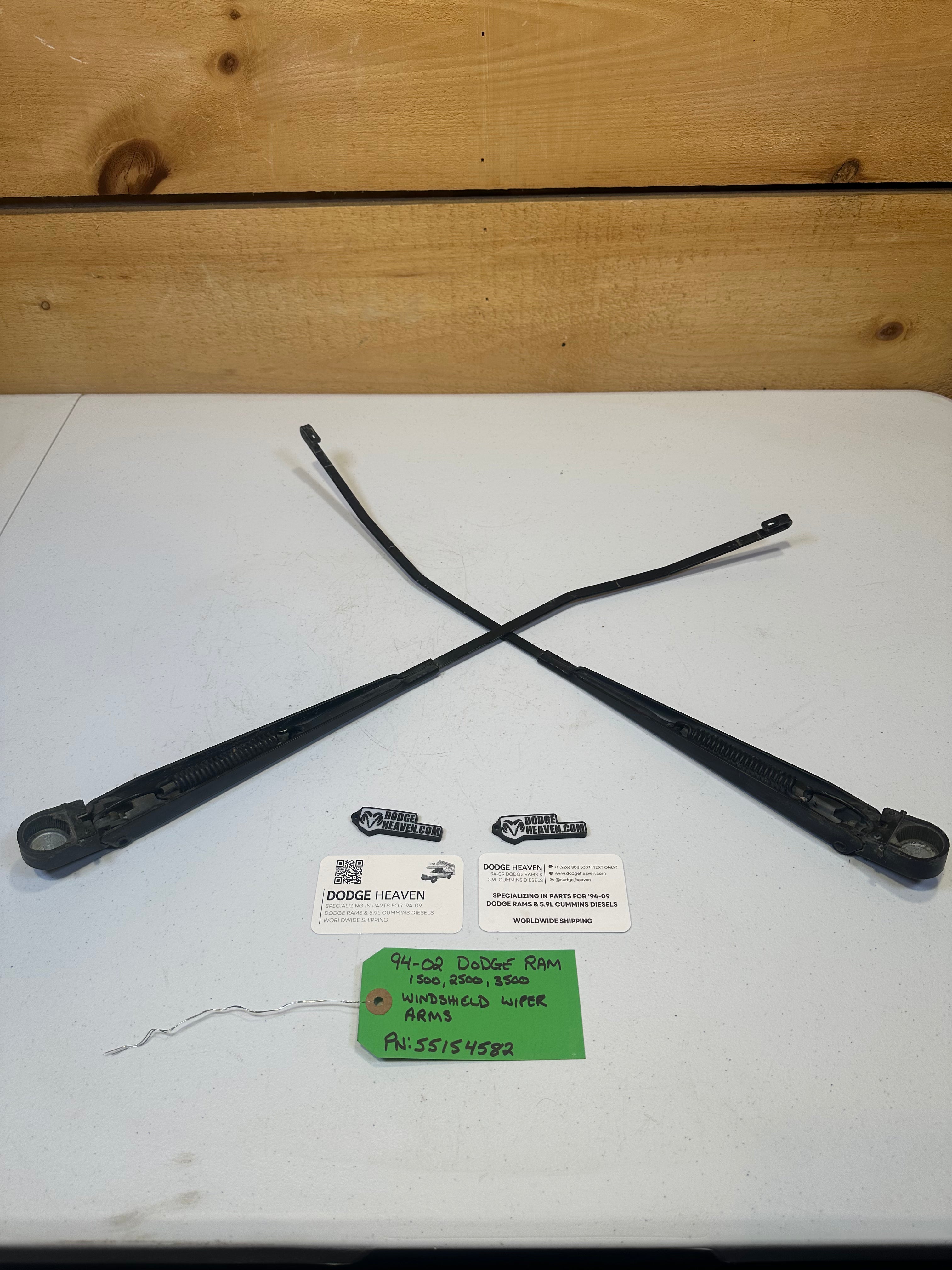 1994-2002 Dodge Ram 1500 2500 3500 Windshield Wiper Arms Set (OEM)