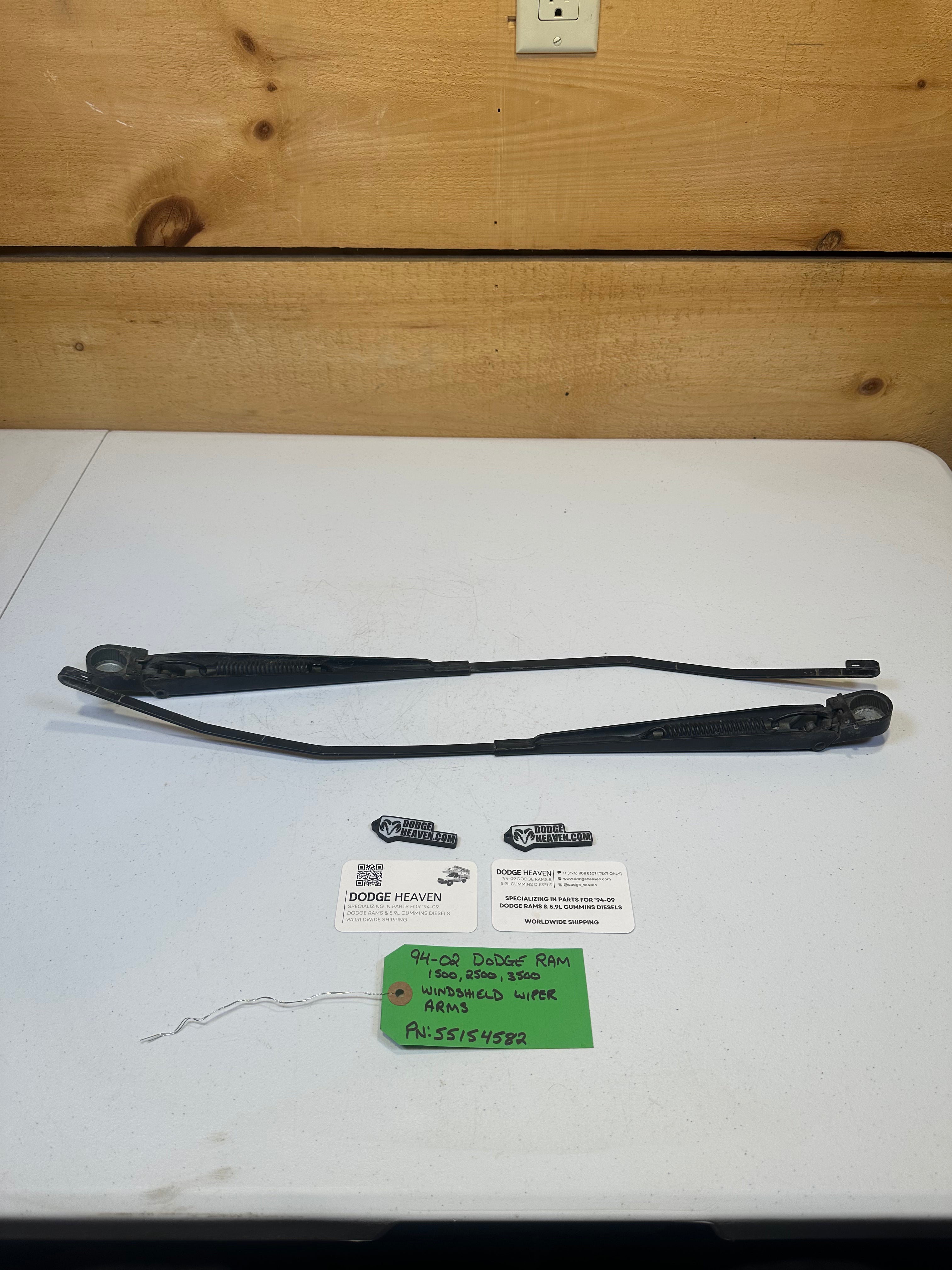 1994-2002 Dodge Ram 1500 2500 3500 Windshield Wiper Arms Set (OEM)