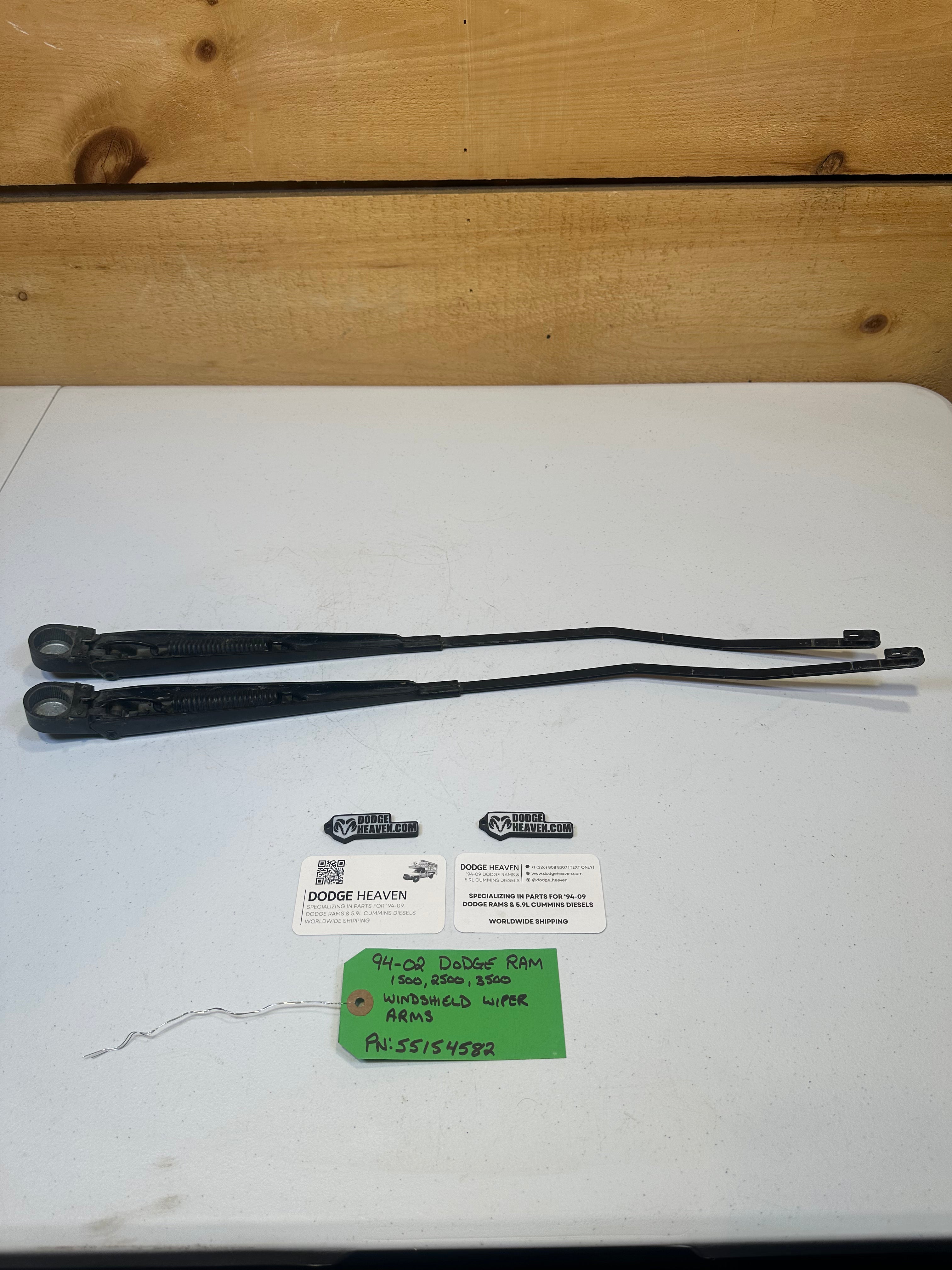 1994-2002 Dodge Ram 1500 2500 3500 Windshield Wiper Arms Set (OEM)