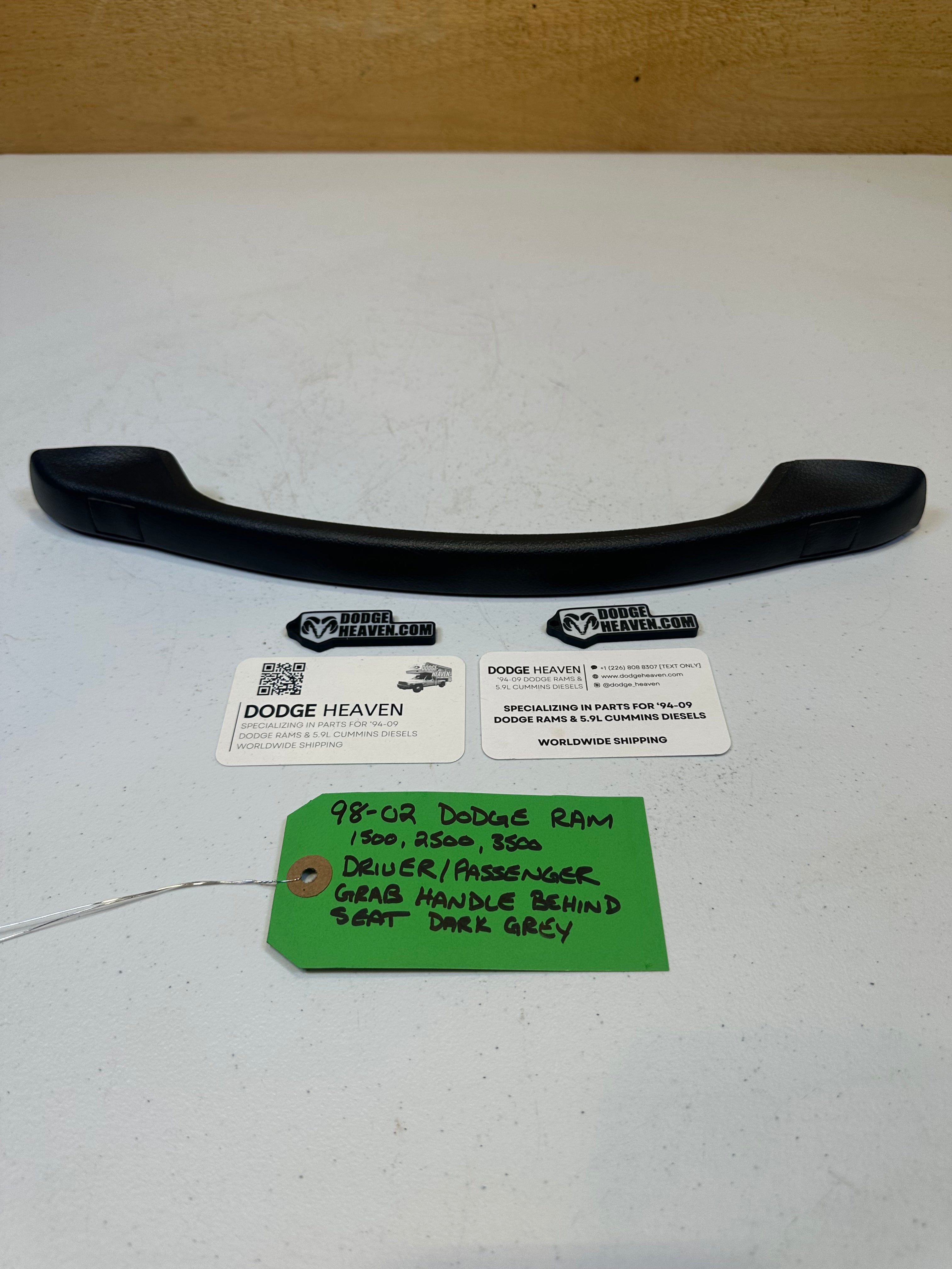1998-2002 Dodge Ram Driver-Side / Passenger-Side Behind Seat Grab Handle Agate Grey (OEM)