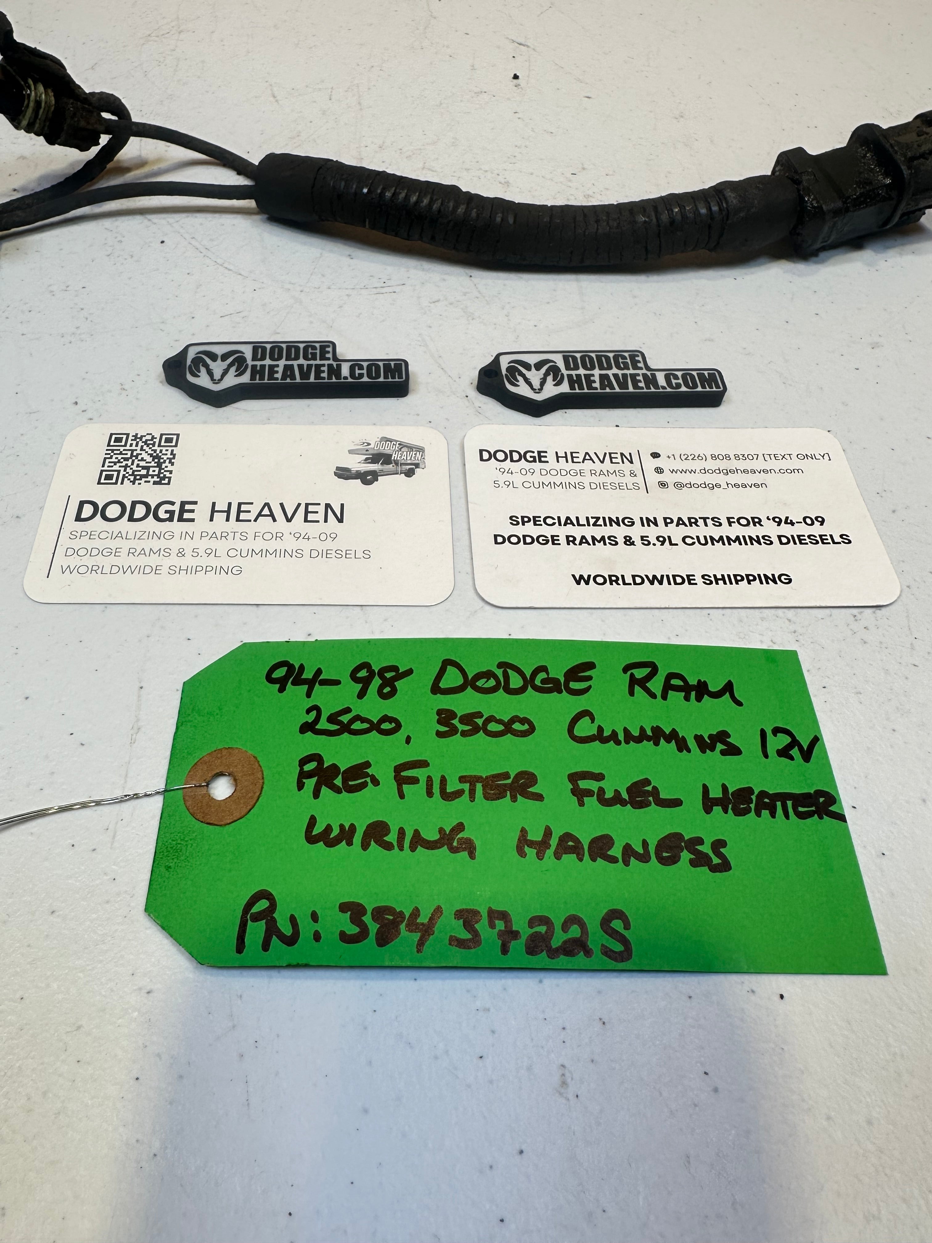 1994-1998 Dodge Ram Pre Filter / Fuel Heater Wiring Harness 12V 5.9L Cummins (OEM)
