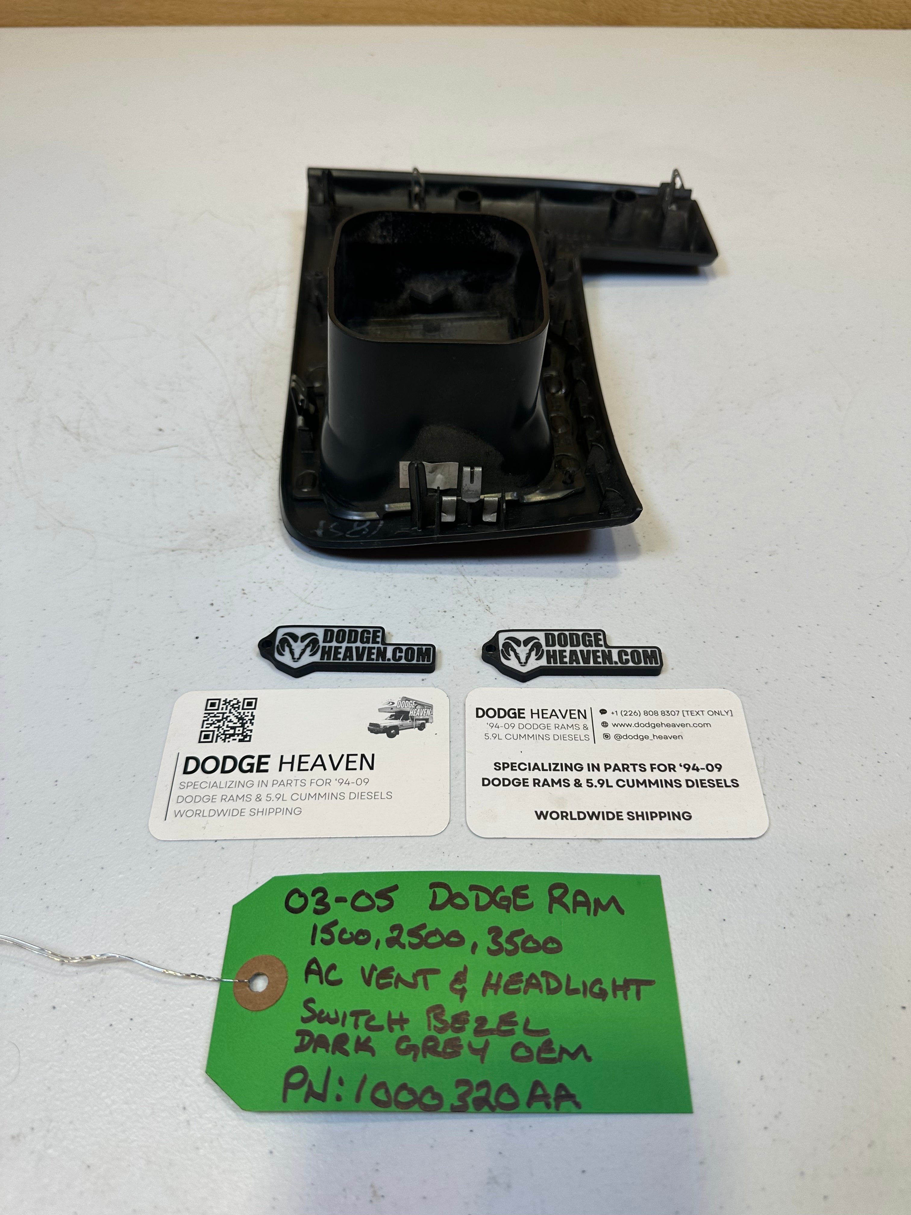 2002-2005 Dodge Ram A/C Vent & Head Light Switch Bezel Trim Grey (OEM)