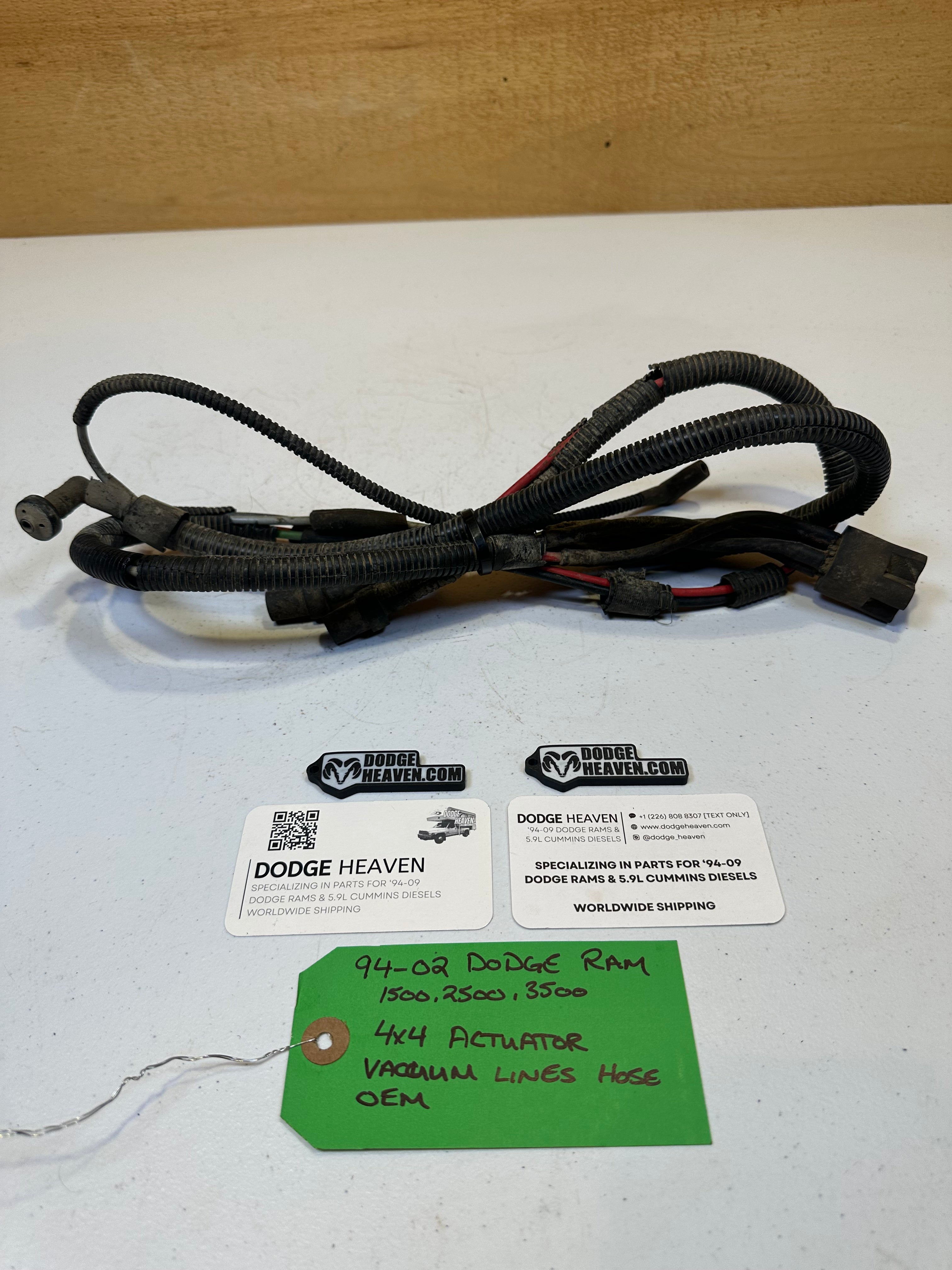 1994-2002 Dodge Ram Transfer Case 4x4 Actuator Vacuum Lines (OEM)