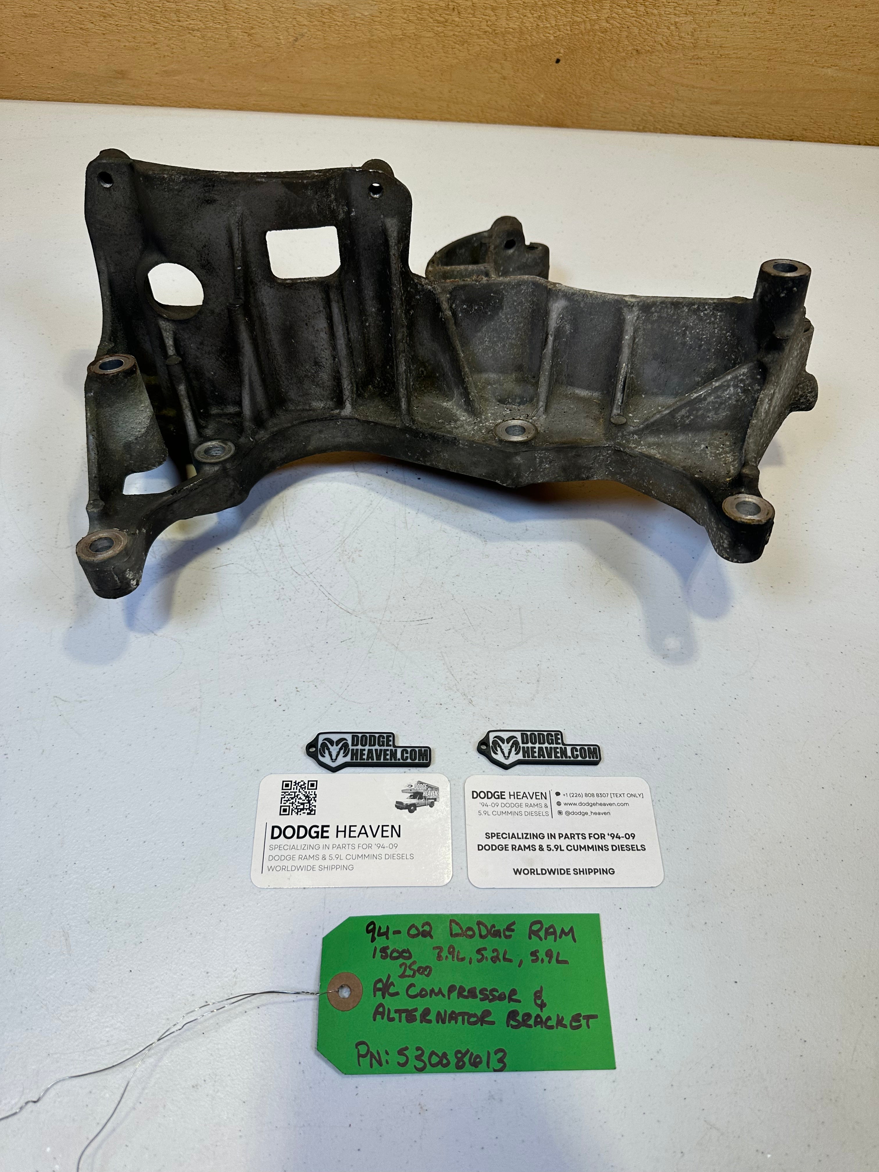 1994-2002 Dodge Ram 5.2L 5.9L Gas Alternator / A/C Compressor Bracket (OEM)