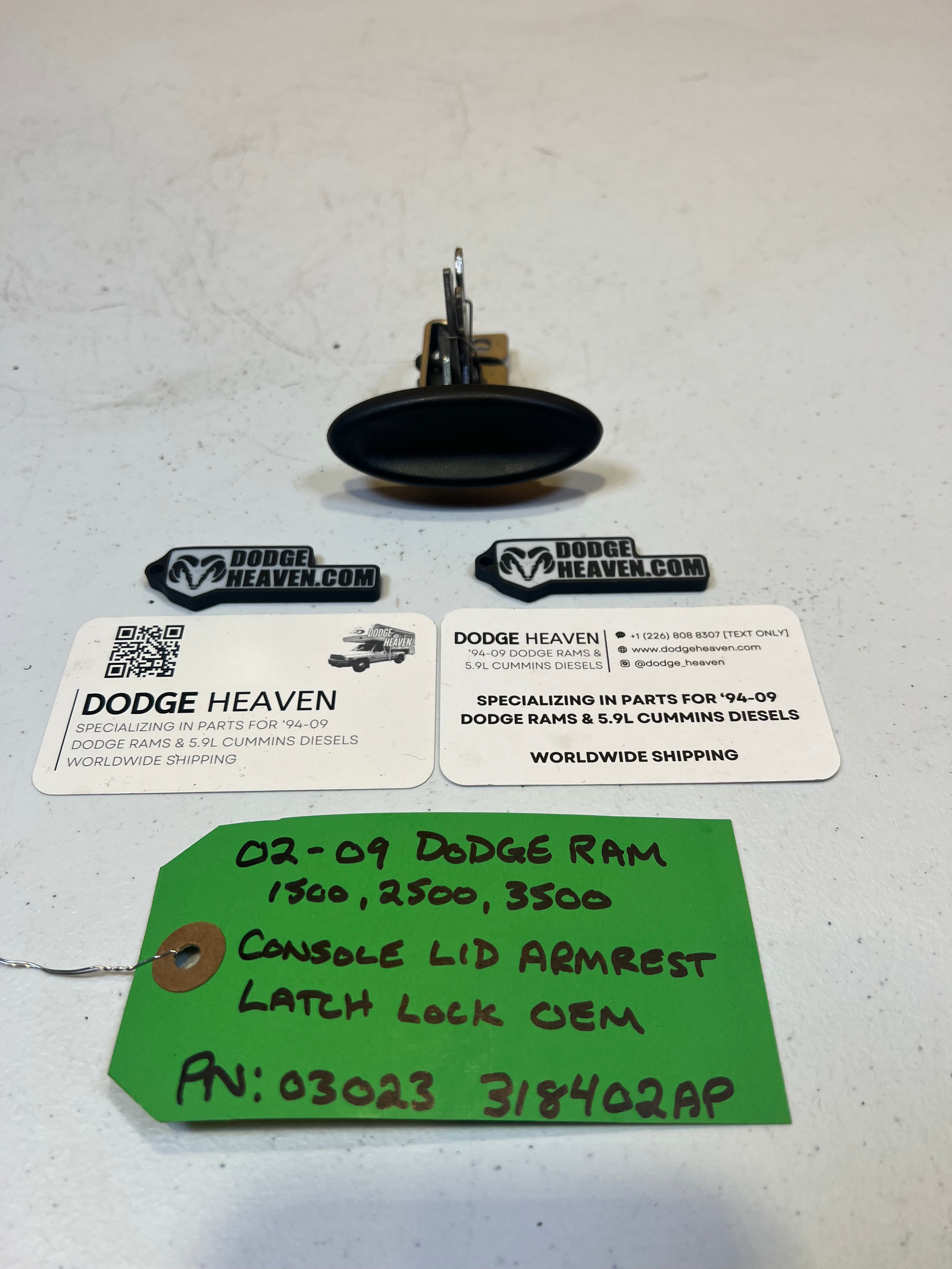 2002-2009 Dodge Ram Center Console Lid Latch / Lock