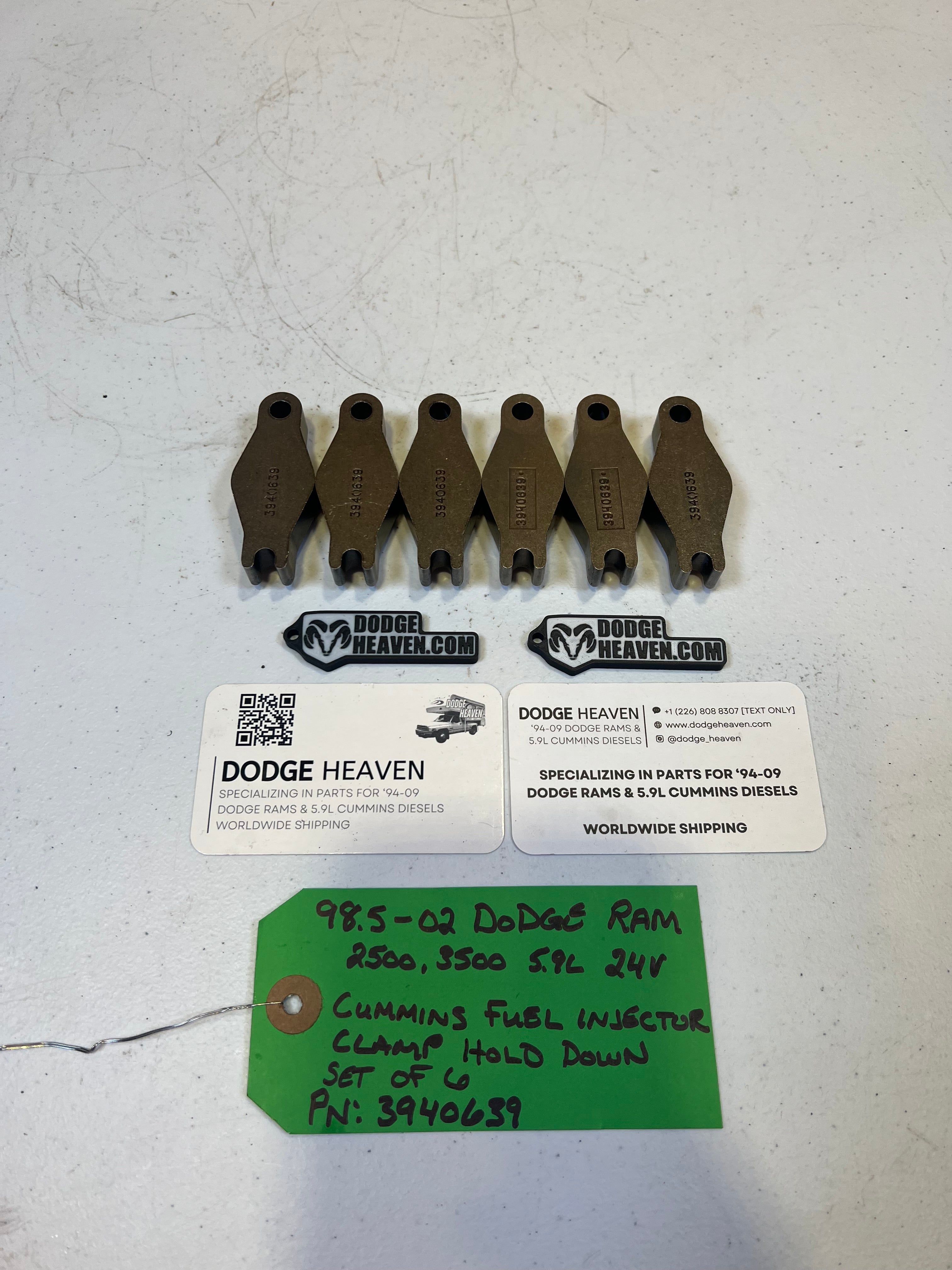 1998.5-2002 Dodge Ram 24 Valve 5.9L Cummins Fuel Injector Hold Downs Qty 6