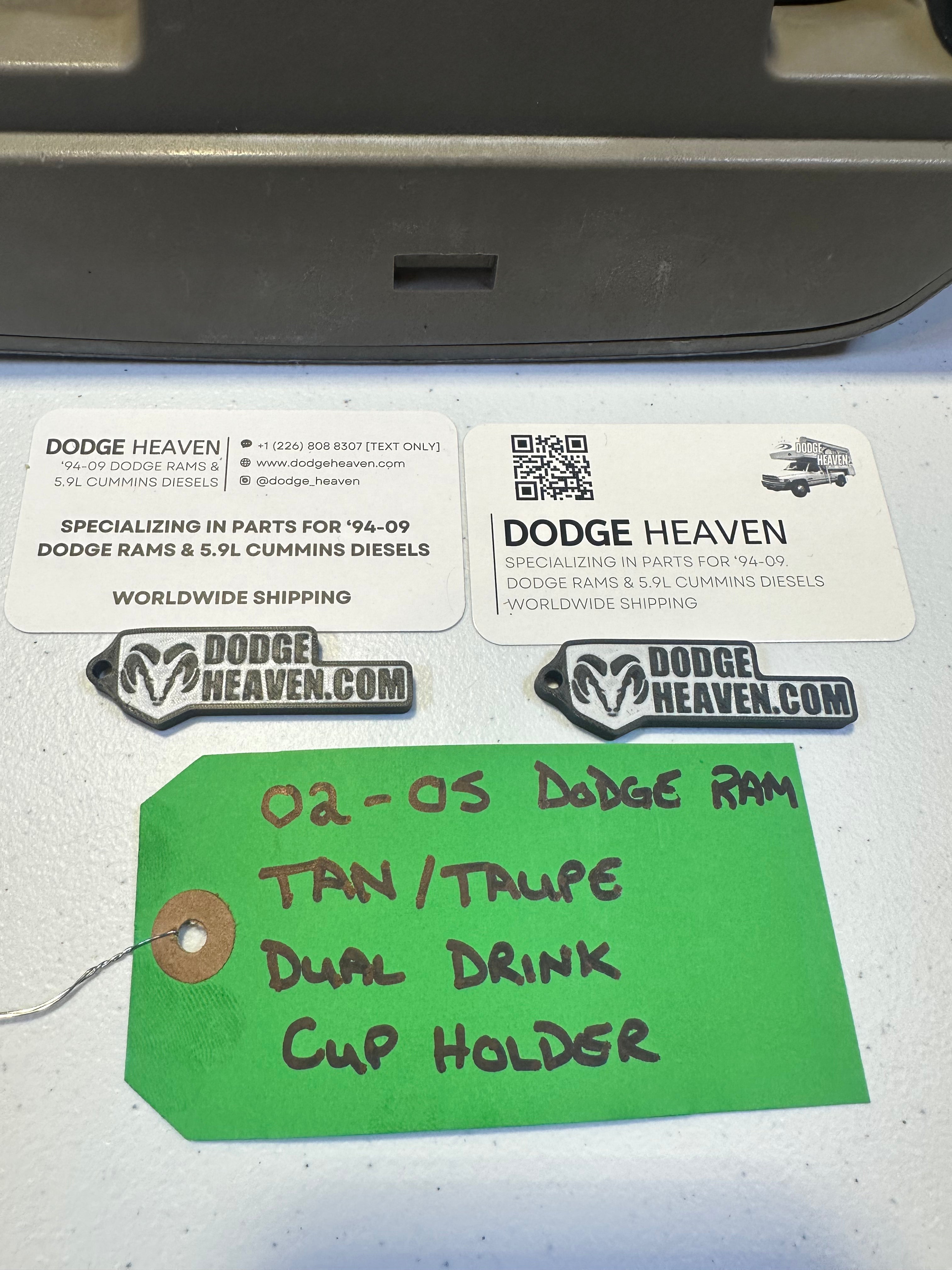 2002-2005 Dodge Ram 1500 2500 3500 Dash Fold Down Cup Holder Tan / Taupe