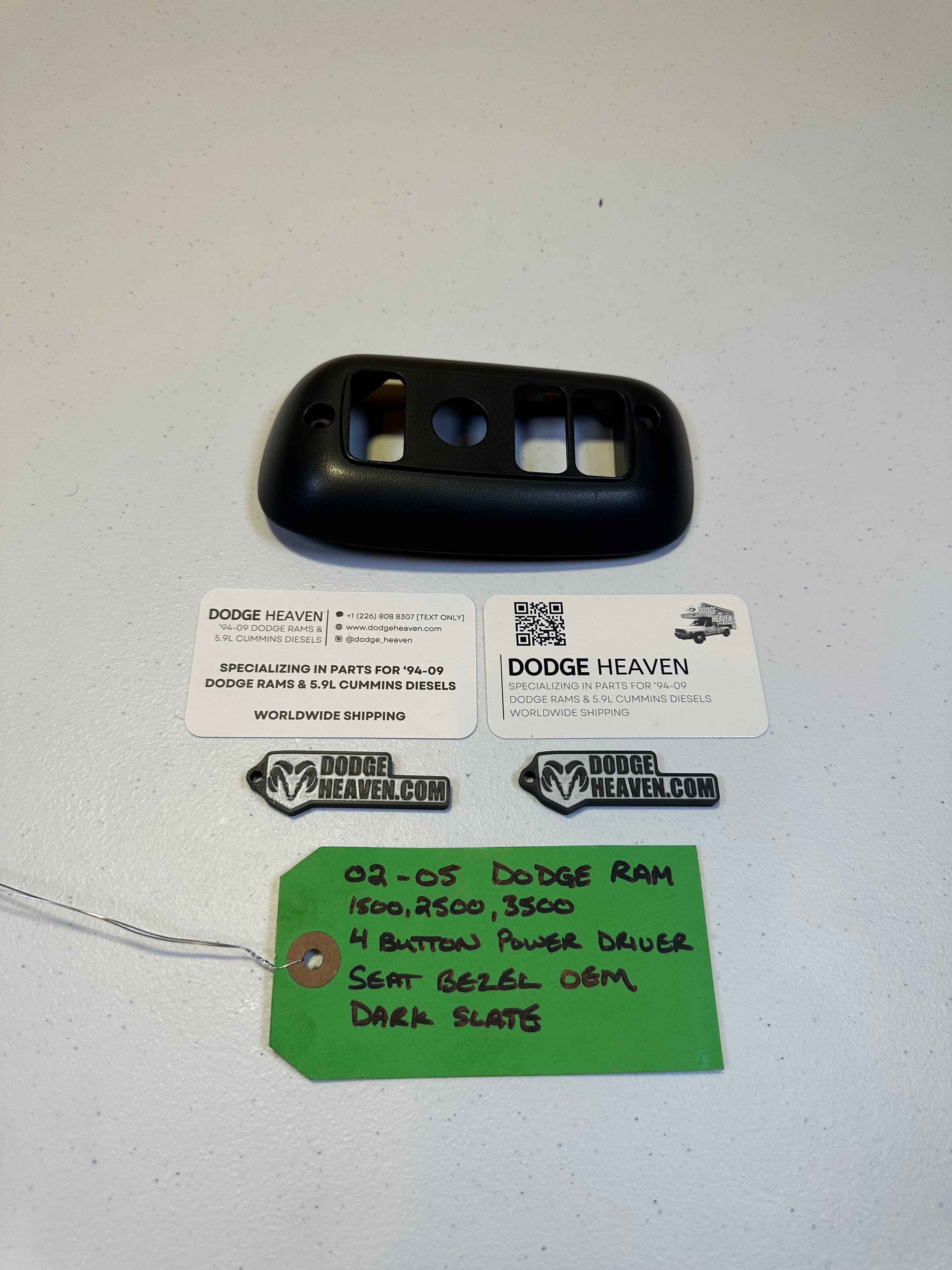 2002-2005 Dodge Ram 1500 2500 3500 4 Button Power Seat Bezel Trim Dark Slate