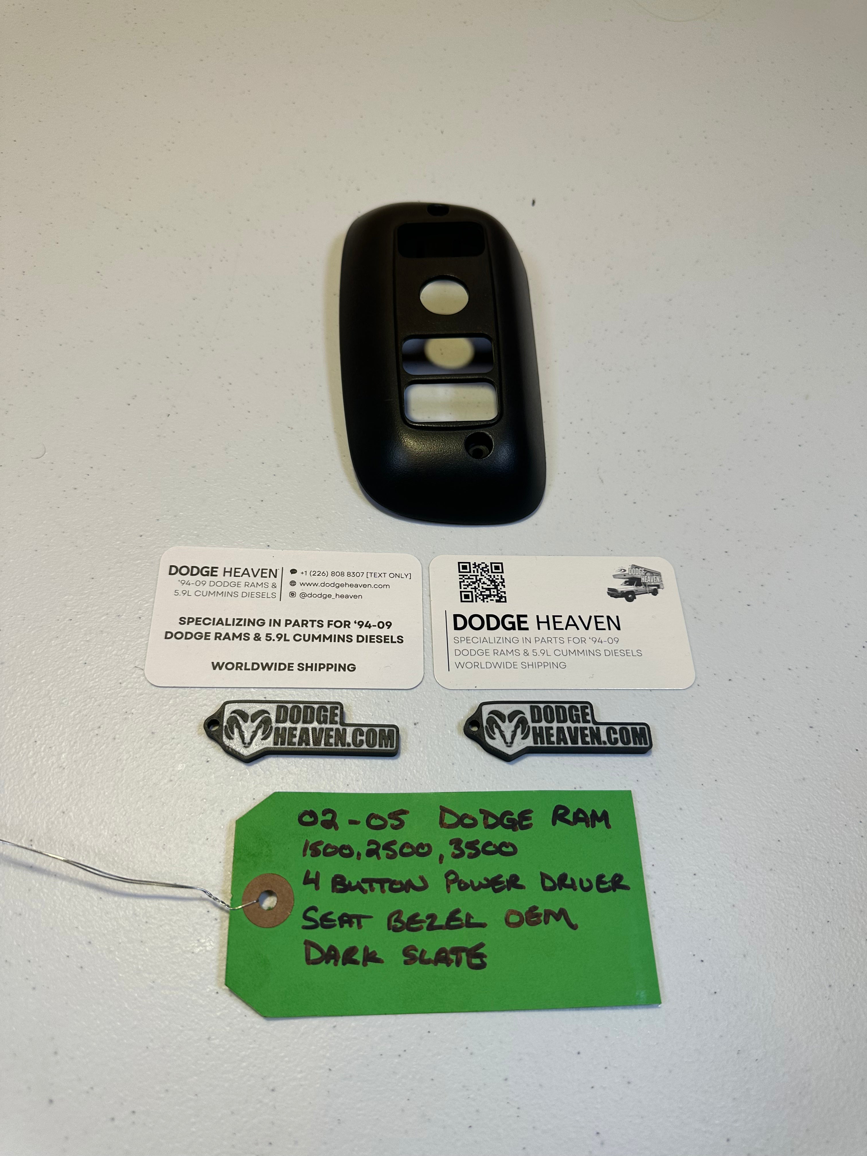 2002-2005 Dodge Ram 1500 2500 3500 4 Button Power Seat Bezel Trim Dark Slate