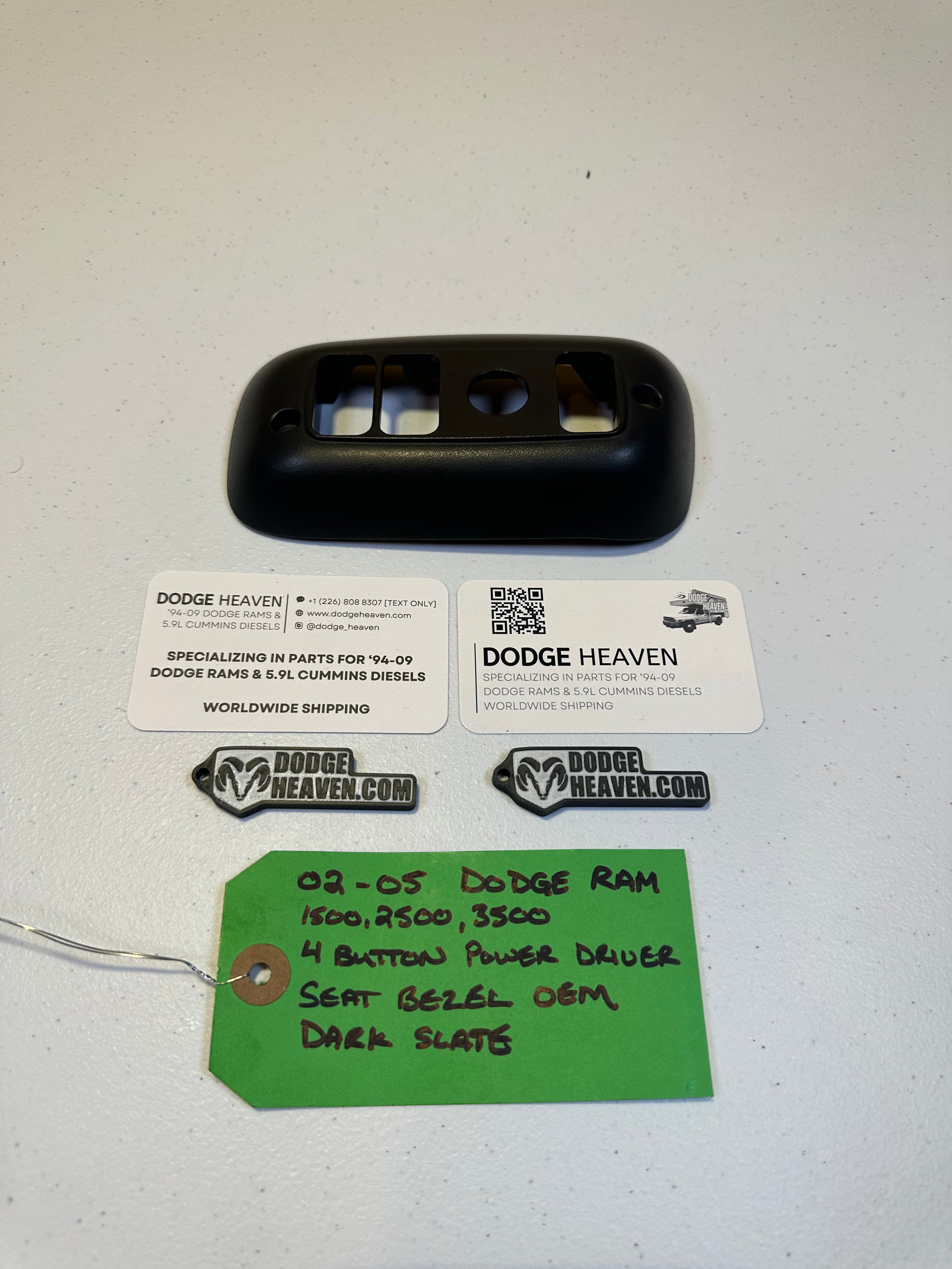 2002-2005 Dodge Ram 1500 2500 3500 4 Button Power Seat Bezel Trim Dark Slate