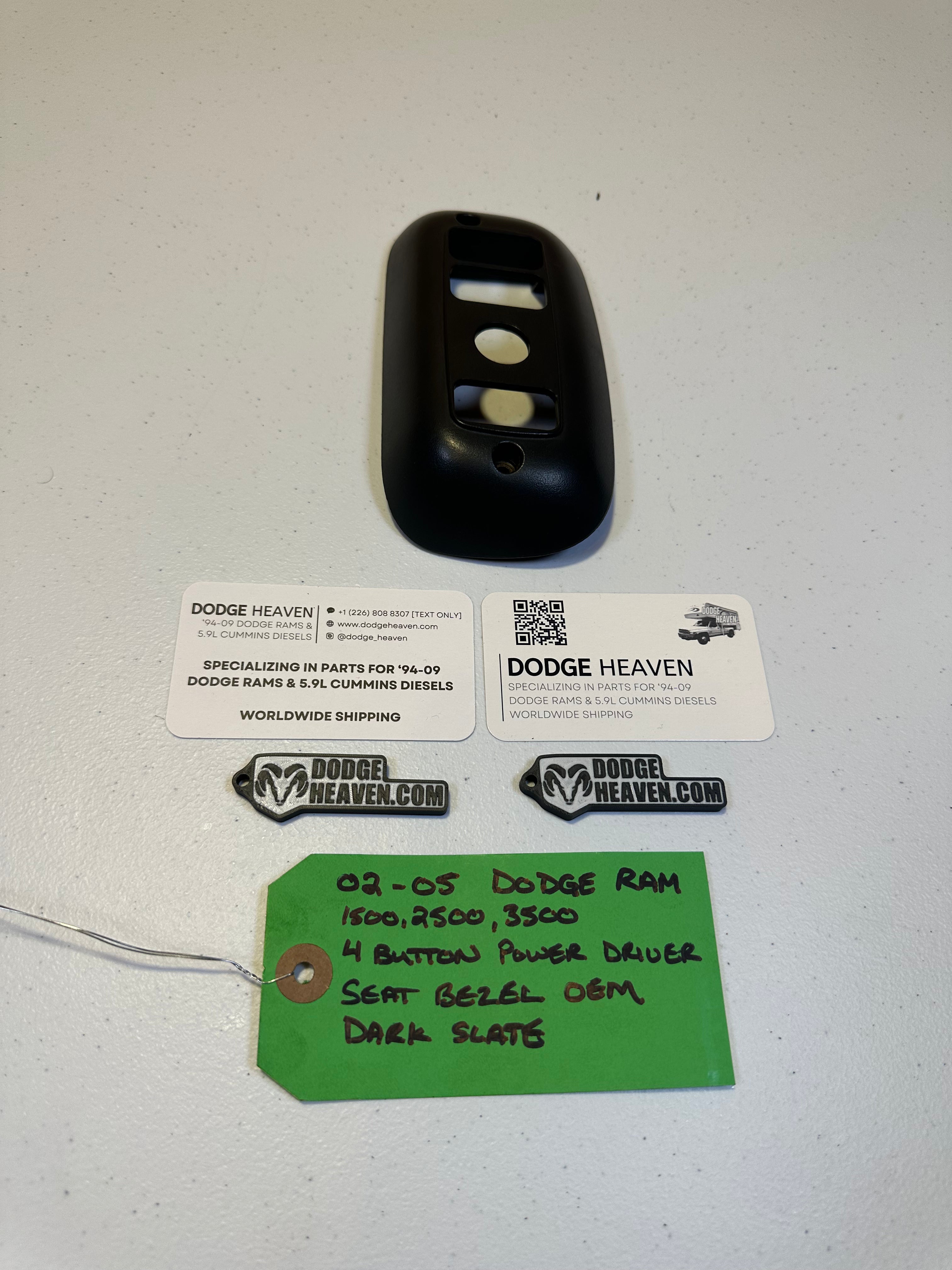 2002-2005 Dodge Ram 1500 2500 3500 4 Button Power Seat Bezel Trim Dark Slate