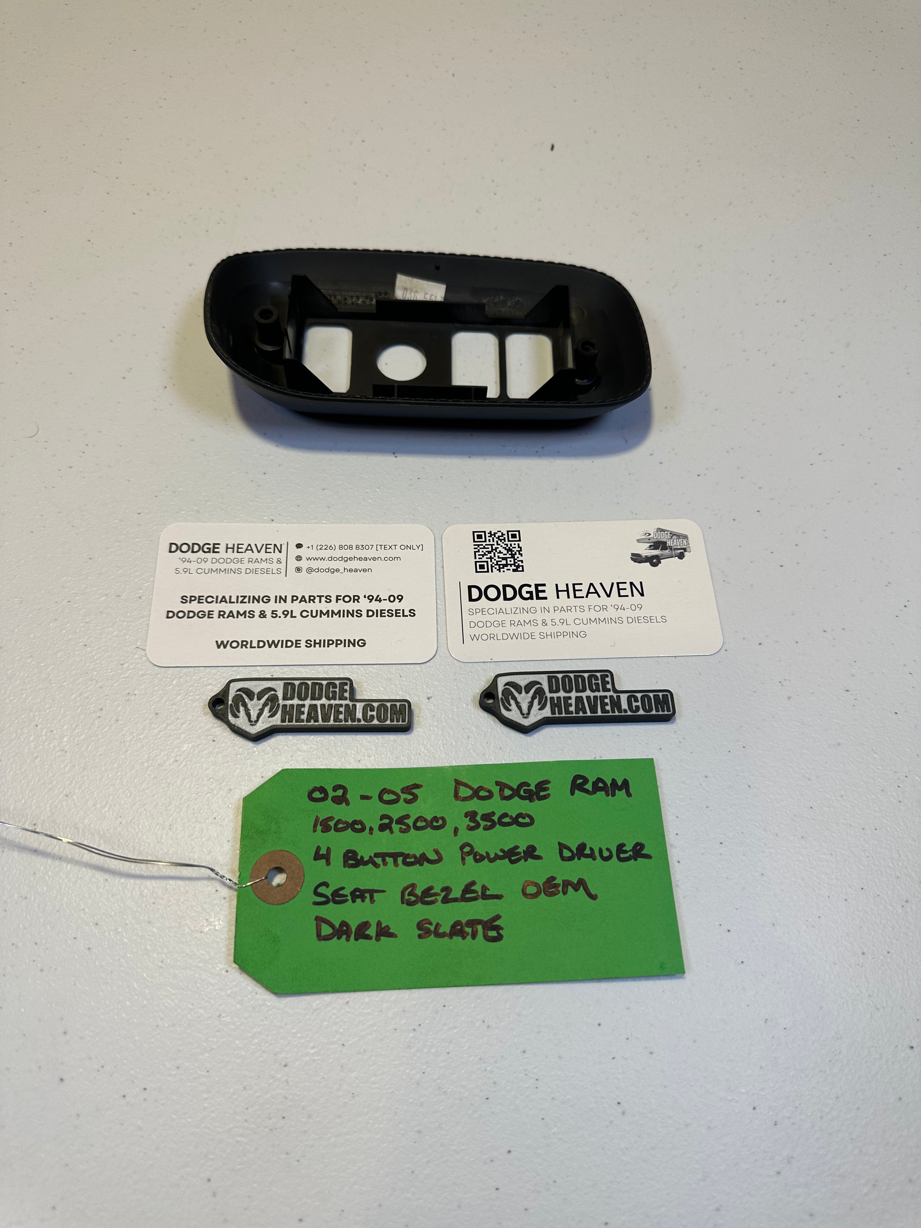 2002-2005 Dodge Ram 1500 2500 3500 4 Button Power Seat Bezel Trim Dark Slate