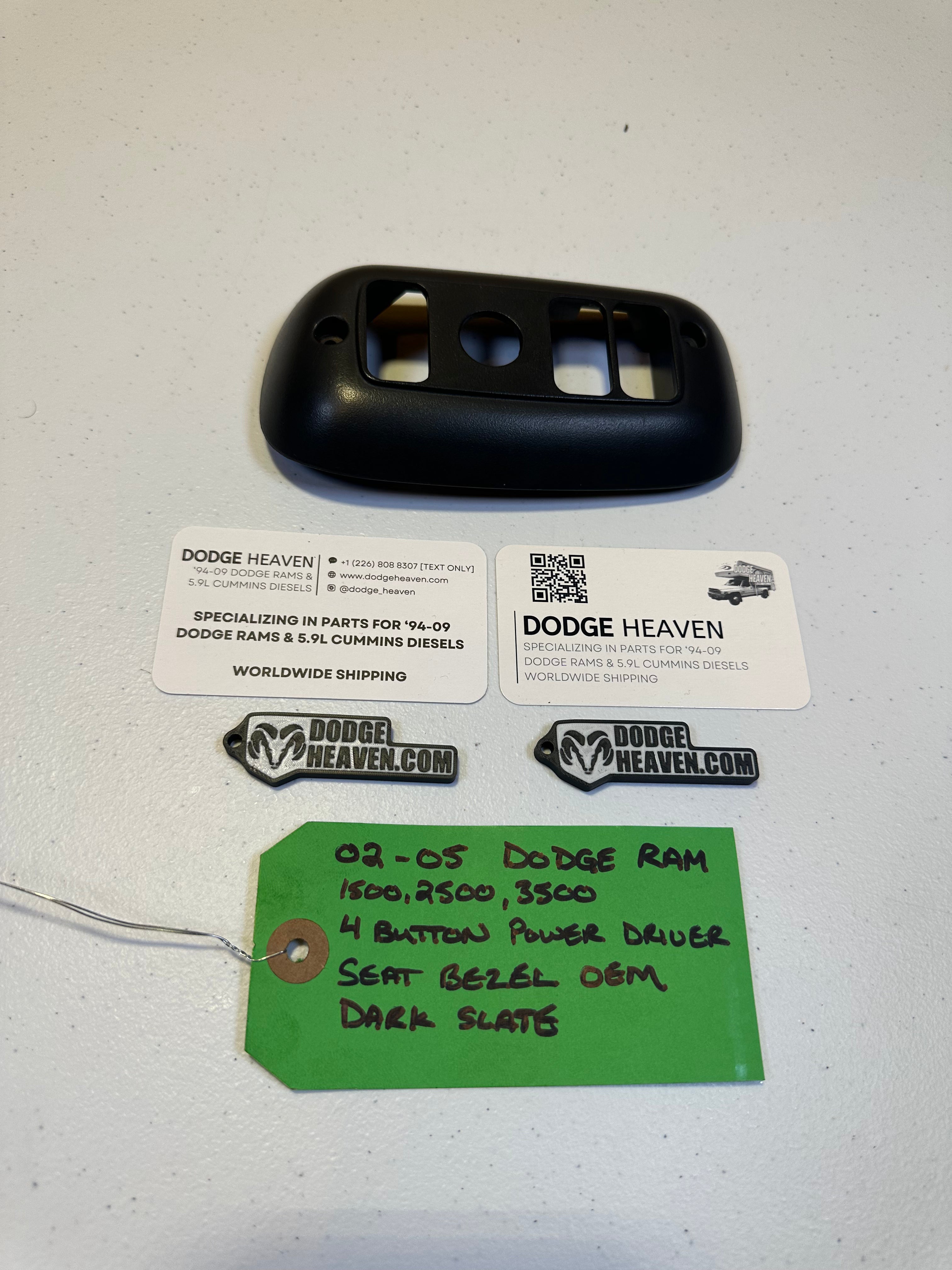 2002-2005 Dodge Ram 1500 2500 3500 4 Button Power Seat Bezel Trim Dark Slate