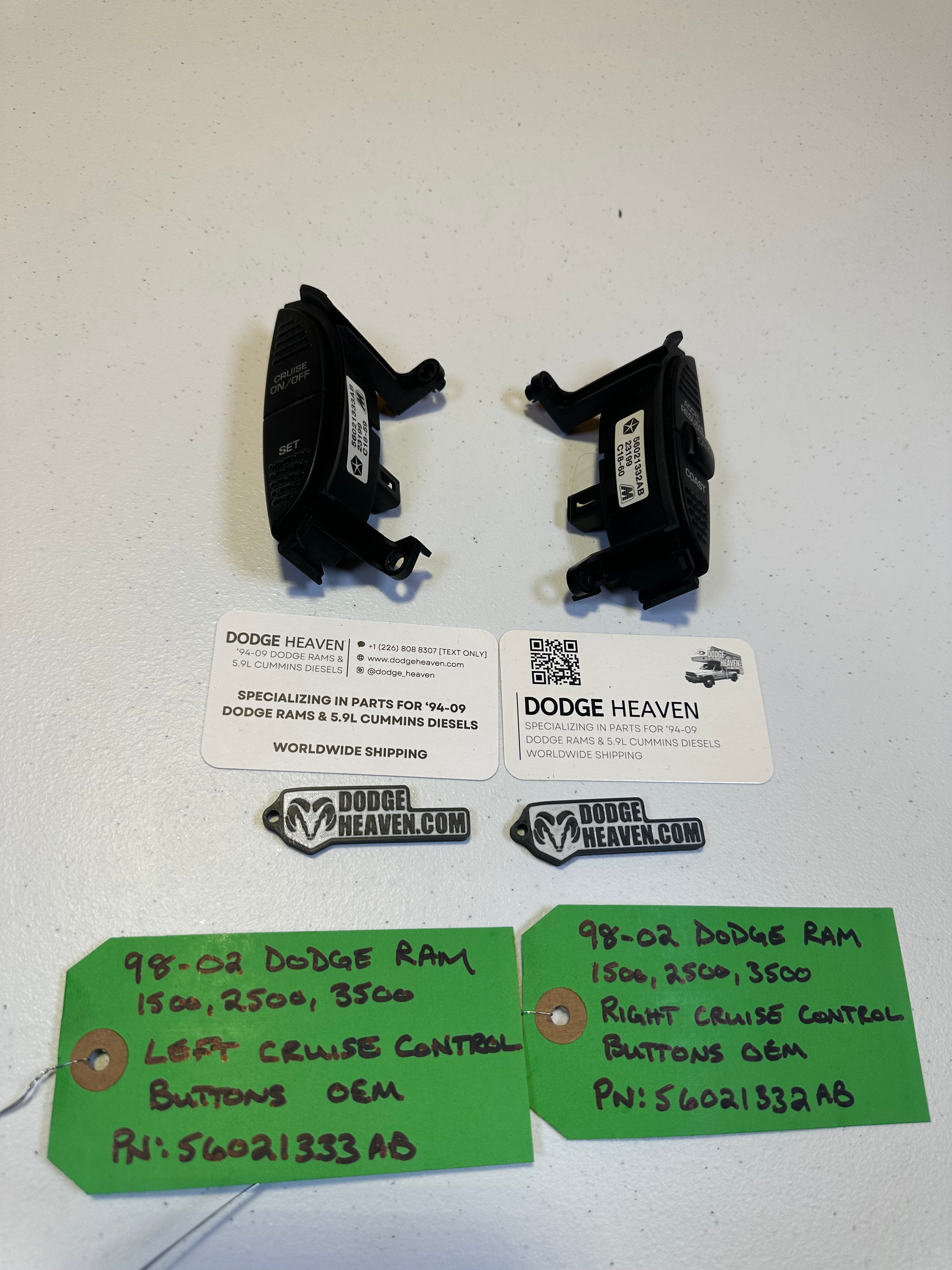 1998-2002 Dodge Ram Steering Wheel Cruise Control Buttons Left & Right