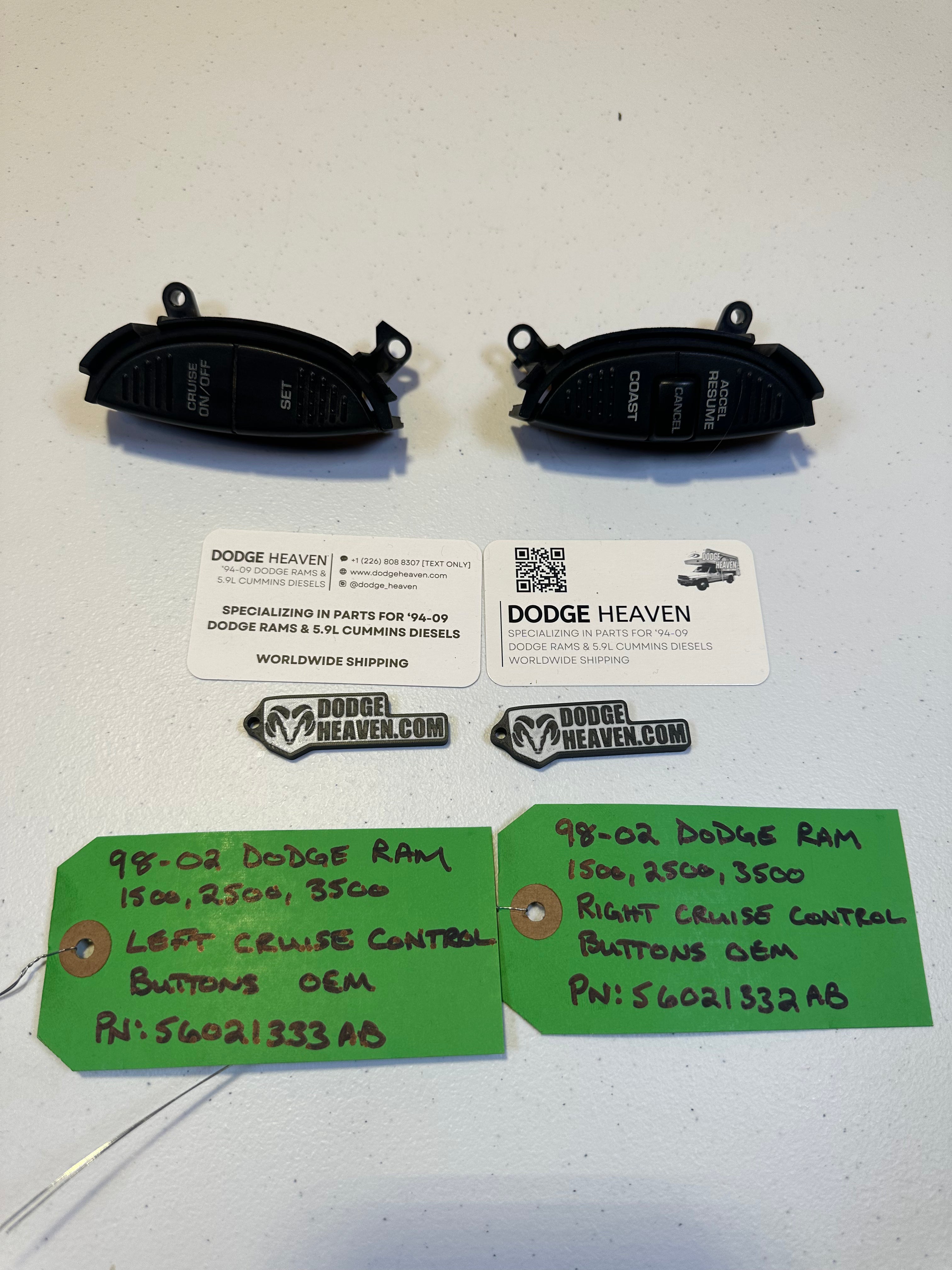 1998-2002 Dodge Ram Steering Wheel Cruise Control Buttons Left & Right