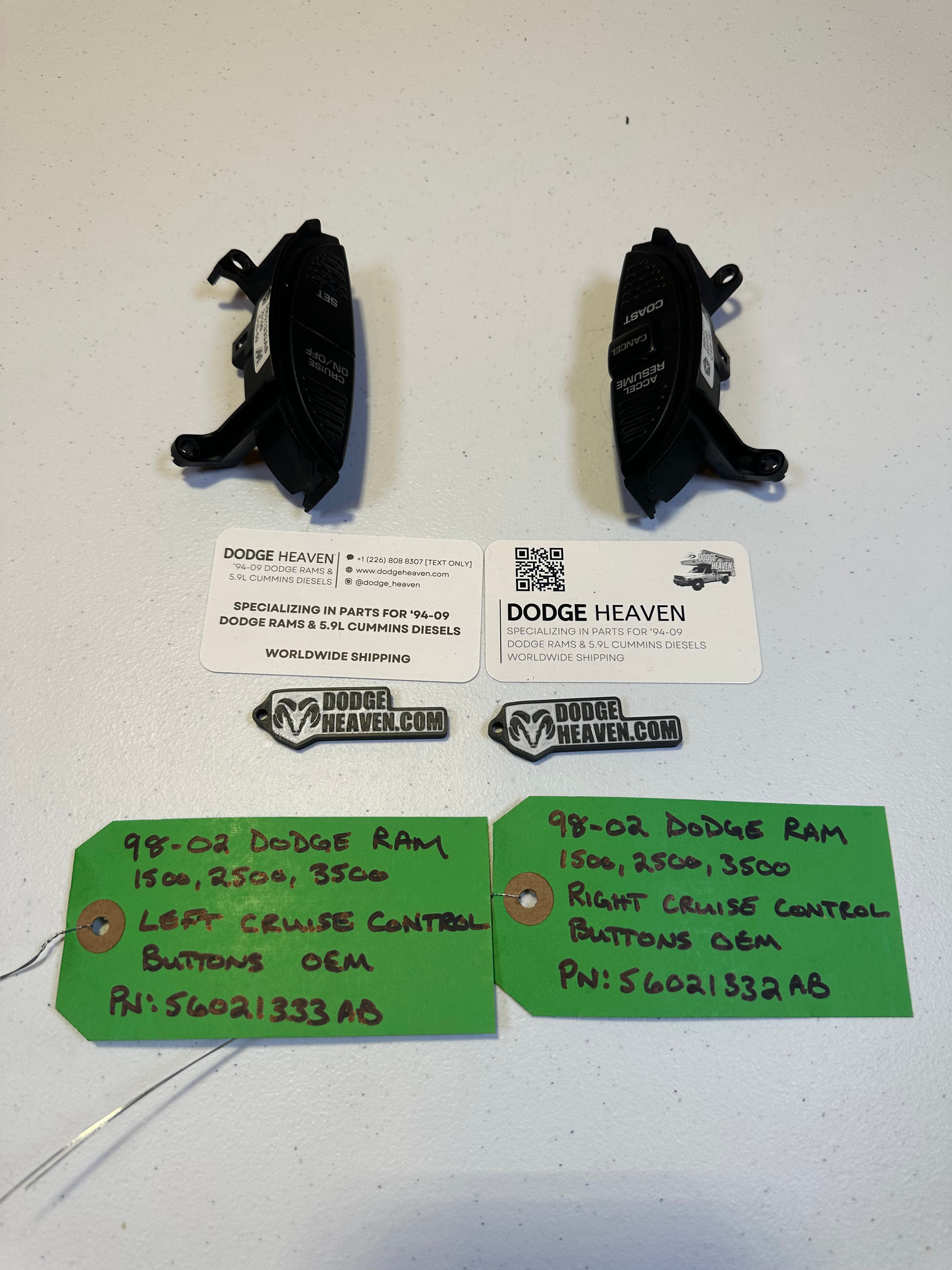 1998-2002 Dodge Ram Steering Wheel Cruise Control Buttons Left & Right