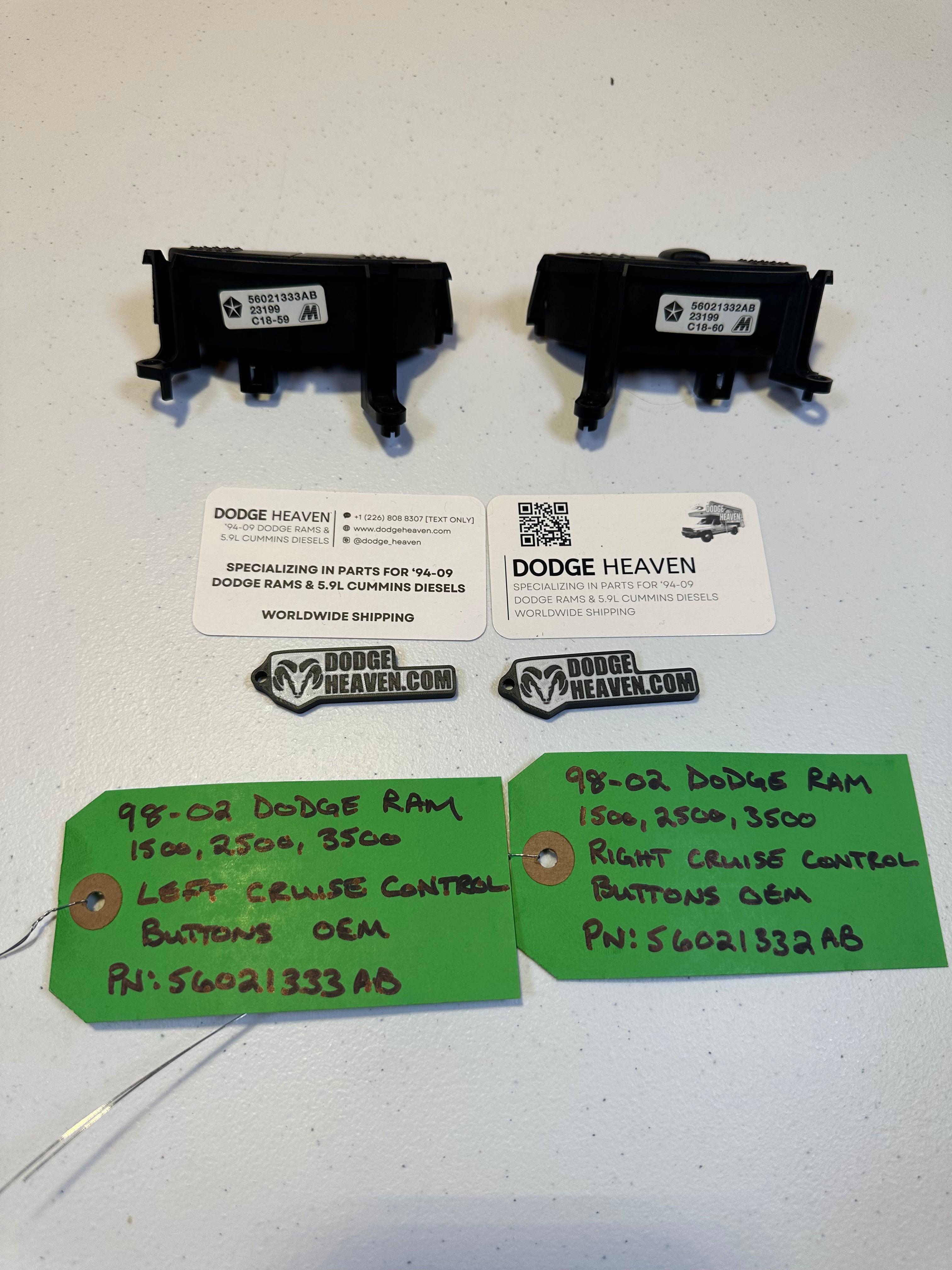 1998-2002 Dodge Ram Steering Wheel Cruise Control Buttons Left & Right