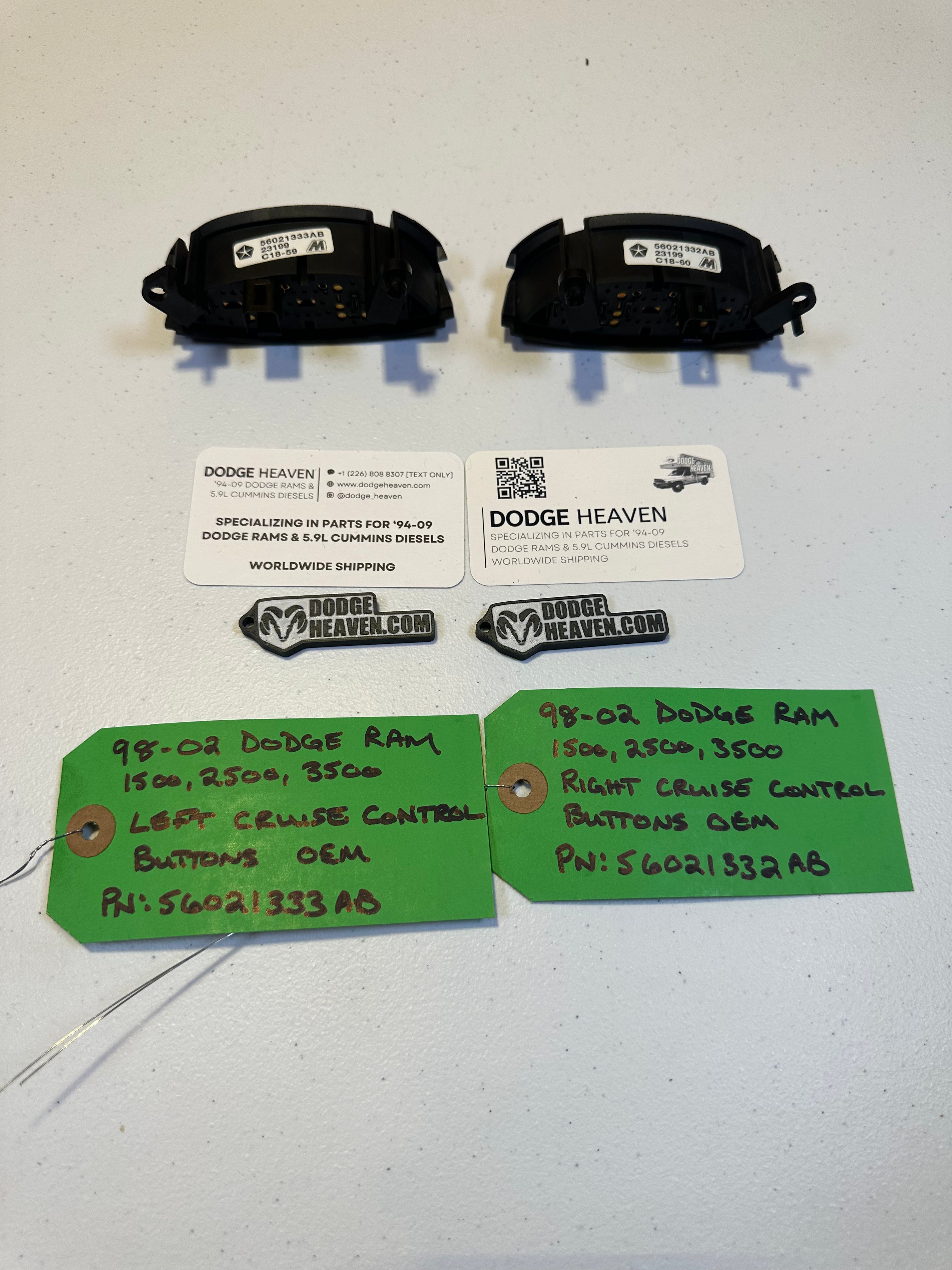 1998-2002 Dodge Ram Steering Wheel Cruise Control Buttons Left & Right