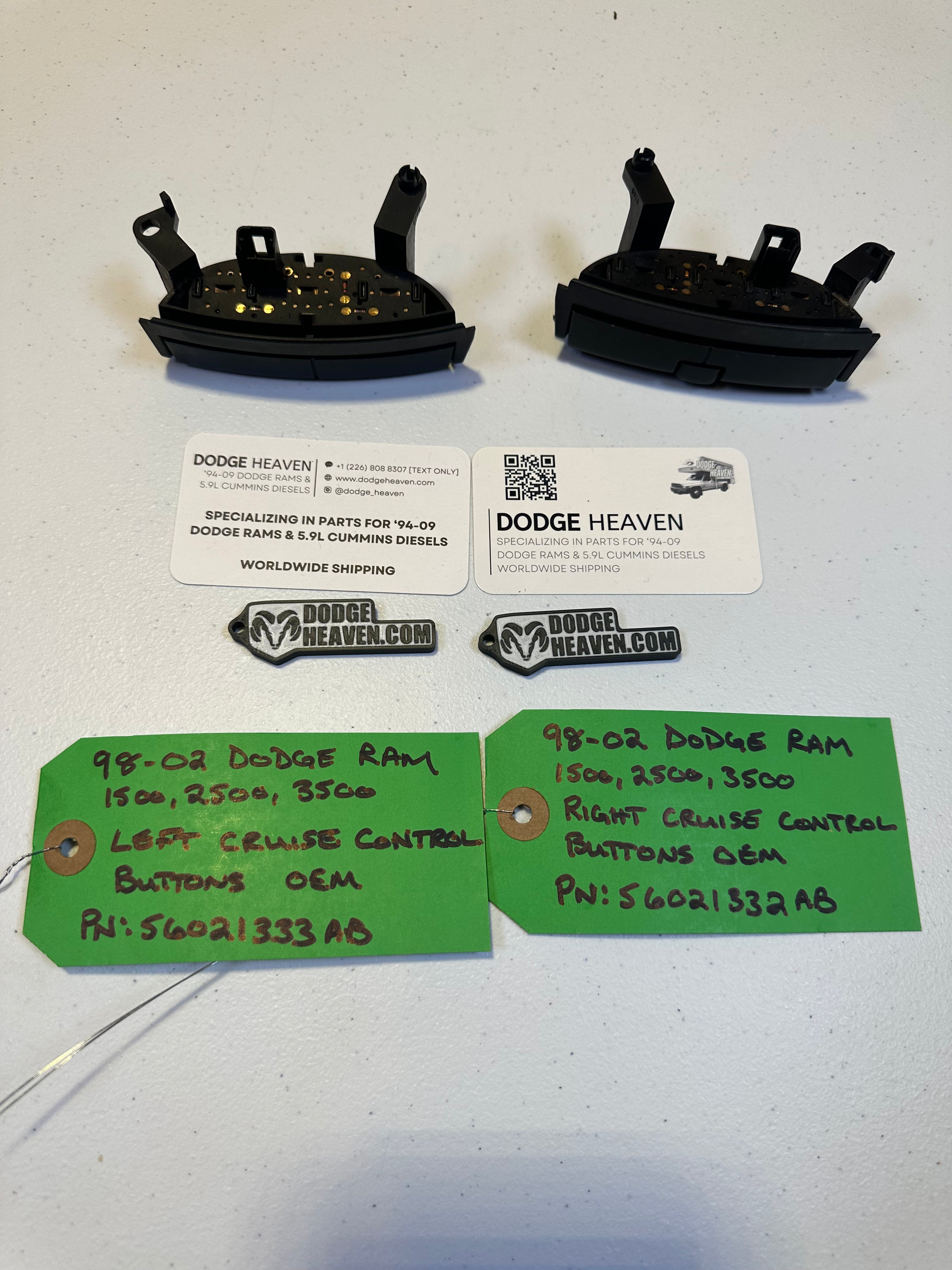 1998-2002 Dodge Ram Steering Wheel Cruise Control Buttons Left & Right