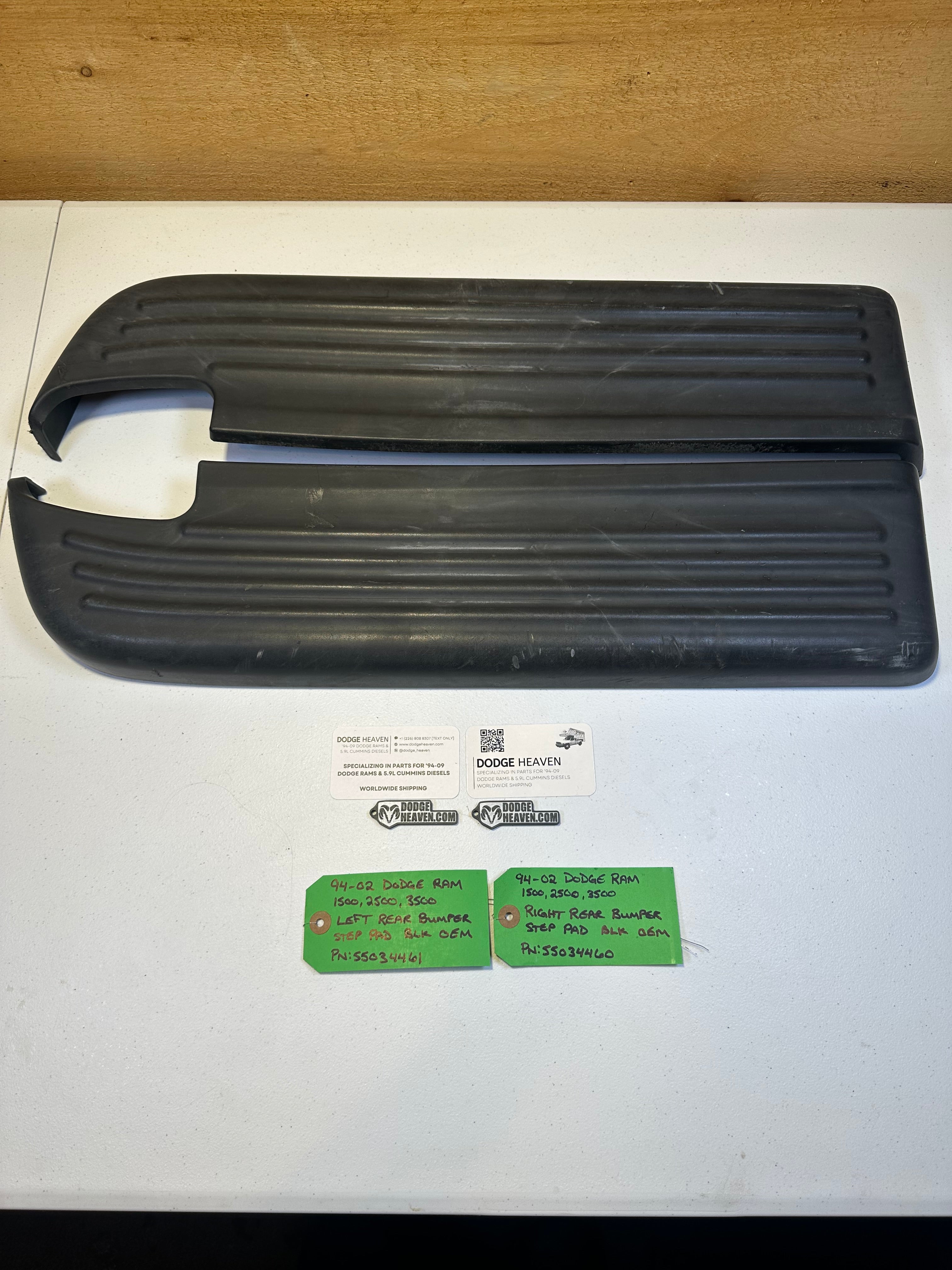 1998-2002 Dodge Ram 1500 2500 3500 Left & right Rear Bumper Pad Covers