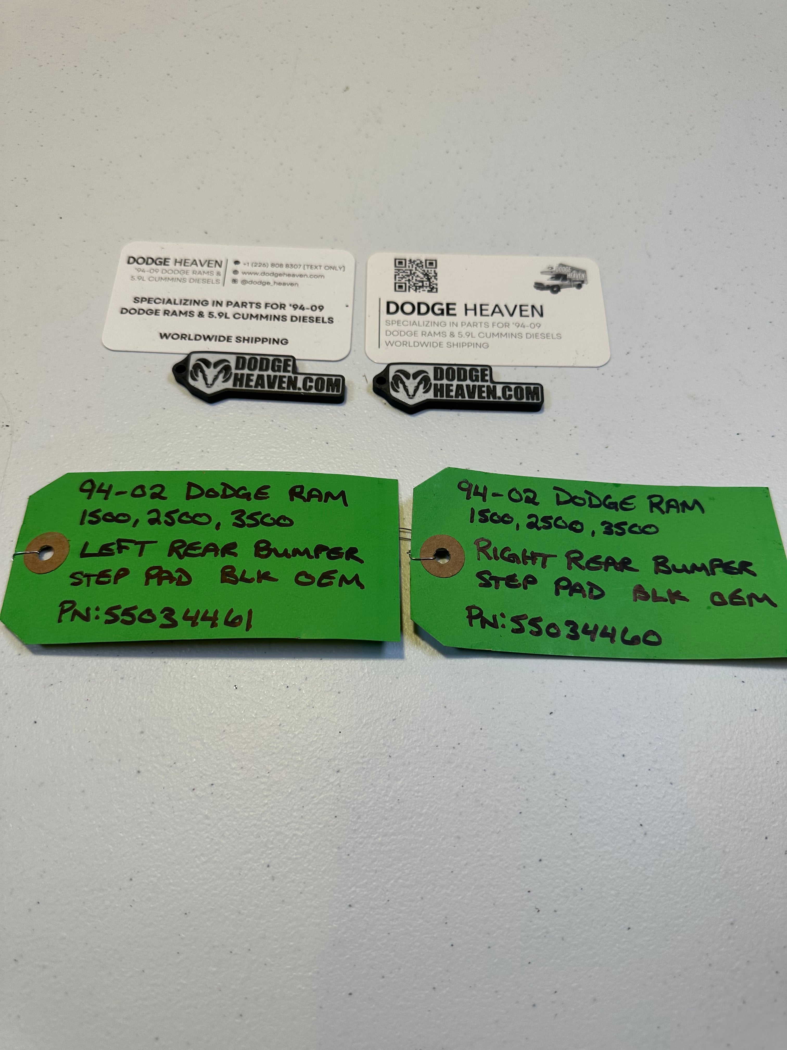 1998-2002 Dodge Ram 1500 2500 3500 Left & right Rear Bumper Pad Covers