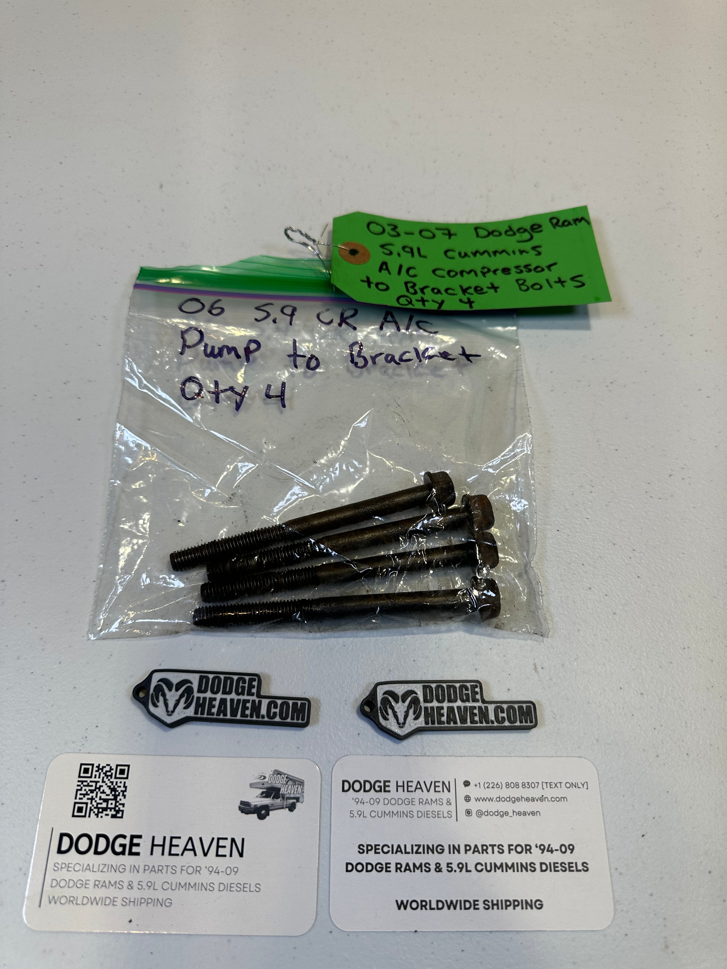 2003-2007 Dodge Ram 2500 3500 5.9L Cummins A/C Compressor To Bracket Bolts Qty 4