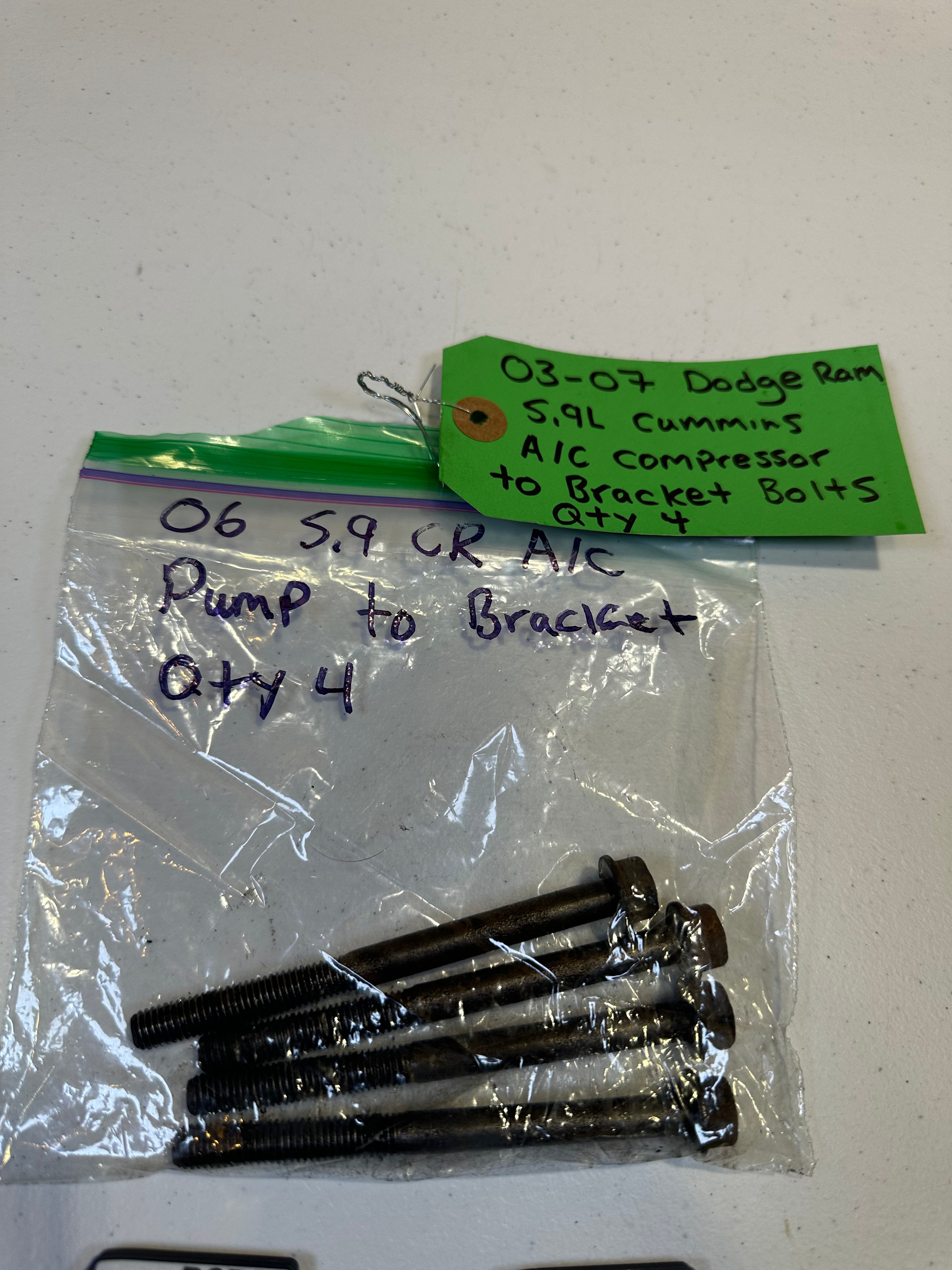 2003-2007 Dodge Ram 2500 3500 5.9L Cummins A/C Compressor To Bracket Bolts Qty 4